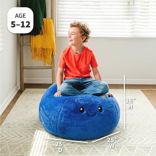 Big Joe Classic Bean Bag Chair, Sapphire Smartmax, Durable Polyester Nylon Blend, 2 feet Round