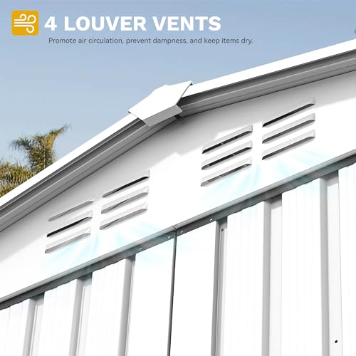 DWVO 6x4ft Storage Shed for Outdoors, Metal Sturdy Weatherproof Tool Locker with Secure Door and Ventilation for Equipment, Mowers, Bikes, Outdoor Spaces, Dark Gray