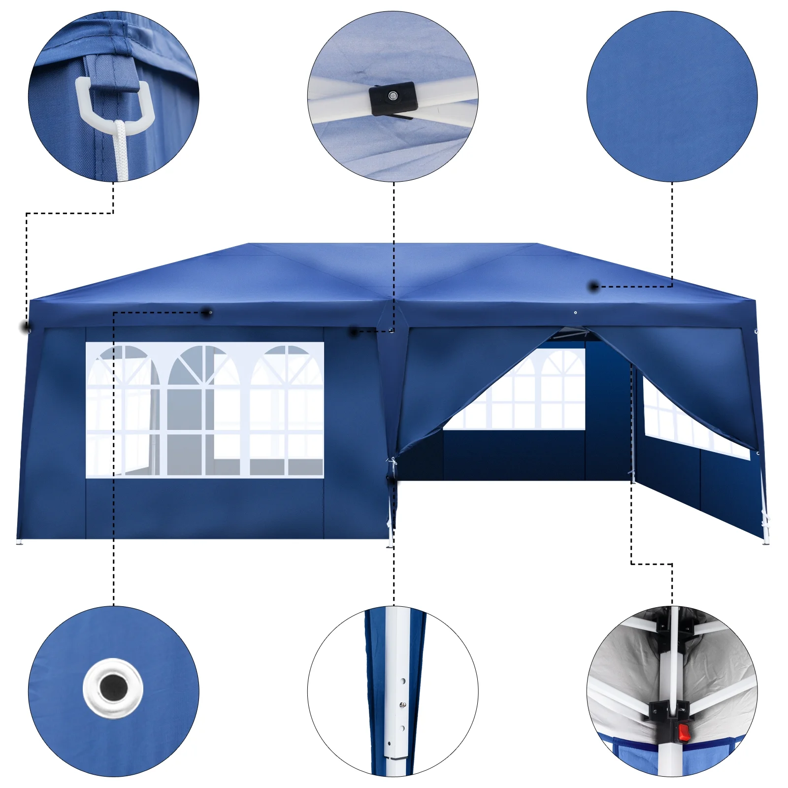 Zimtown 10'x20' Ez Pop Up Wedding Party Tent Folding Gazebo Beach Canopy Car Tent W/carry Bag
