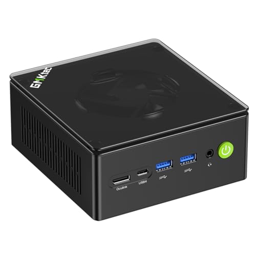 GMKtec M5 Plus Mini PC, AMD Ryzen 7 5825U (Upgraded 7430U/ 5700U), 16GB RAM&512GB PCIe3.0 SSD Desktop Computer with Dual 2.5G LAN, BT 5.2, WiFi 6E, Triple Display/Home & Office