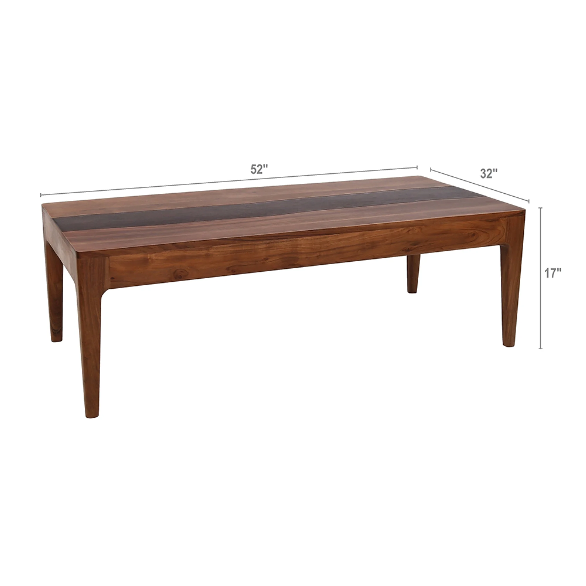 CC Home Furnishings Wooden Rectangular Coffee Table - 4.25'