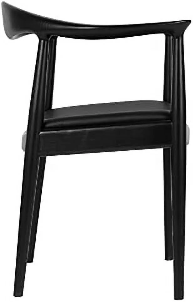 KHBIULIFE Kennedy Armchair Upholstered Dining Chair  Presidential Mid-Century Modern Accent Chair in Black