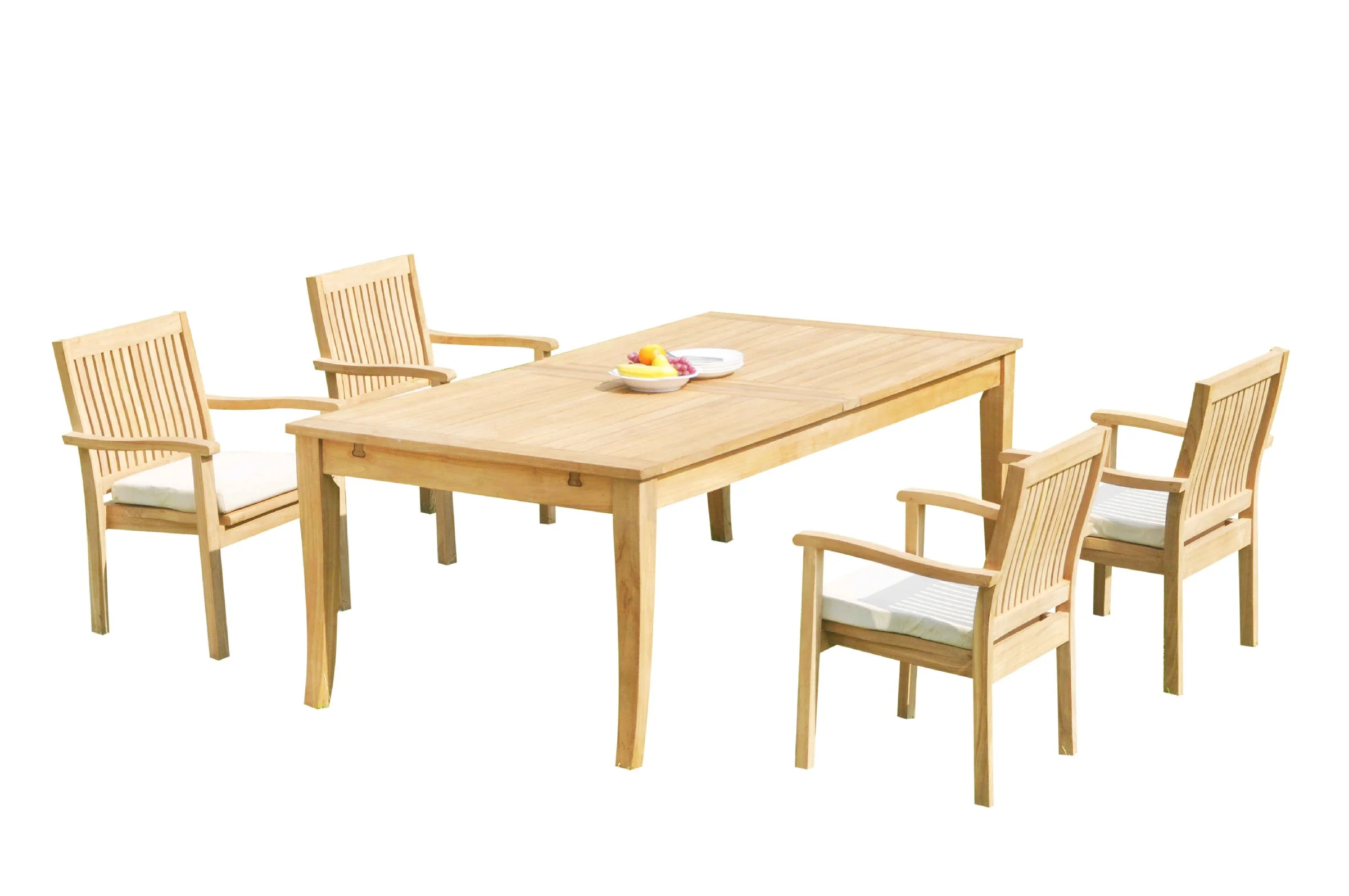 Grade-A Teak Dining Set: 4 Seater 5 Pc: 122