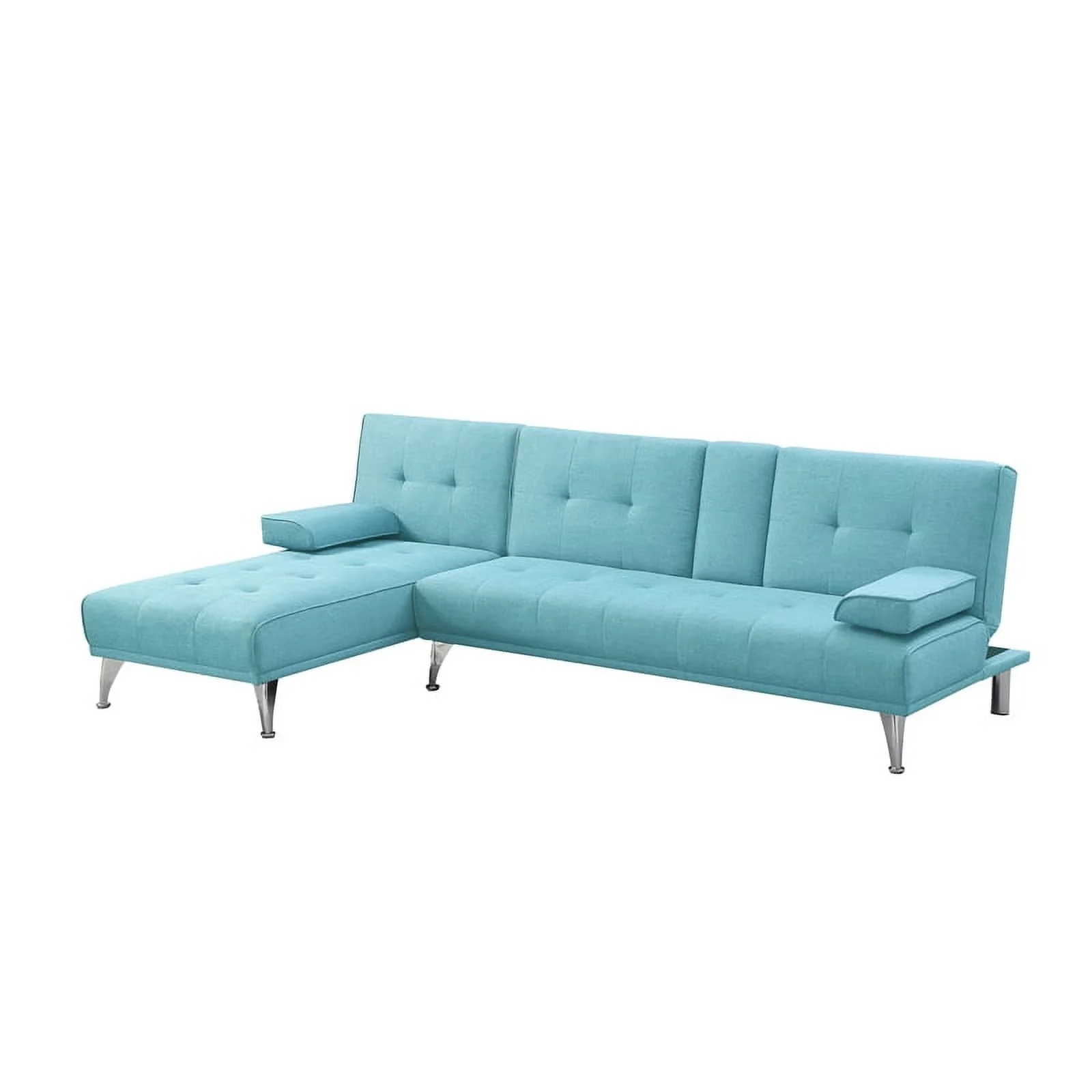 Serta Michigan Convertible Sofa in Sky Blue Fabric Upholstery