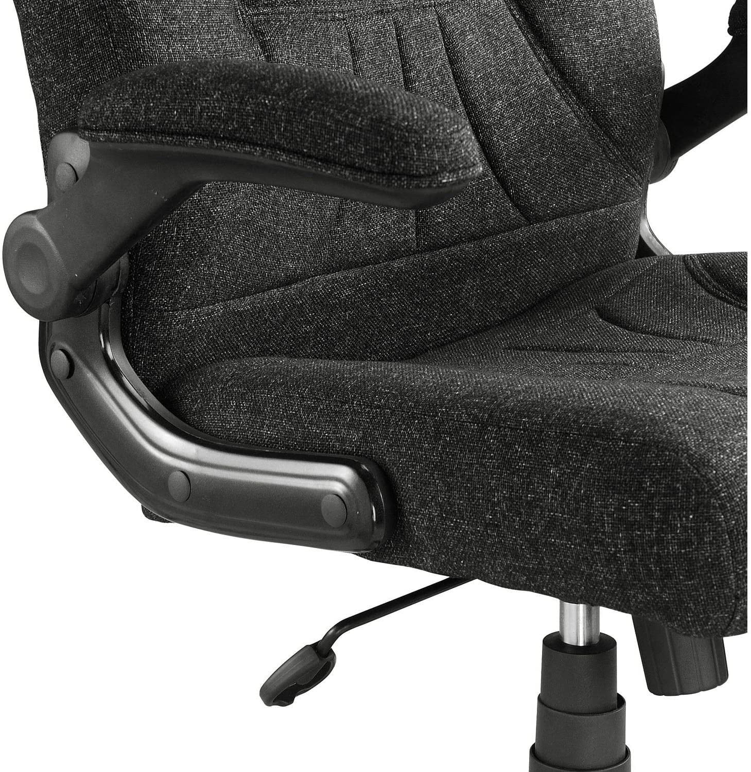 Executive Chair with Arms, Mid Back, Fabric, Black