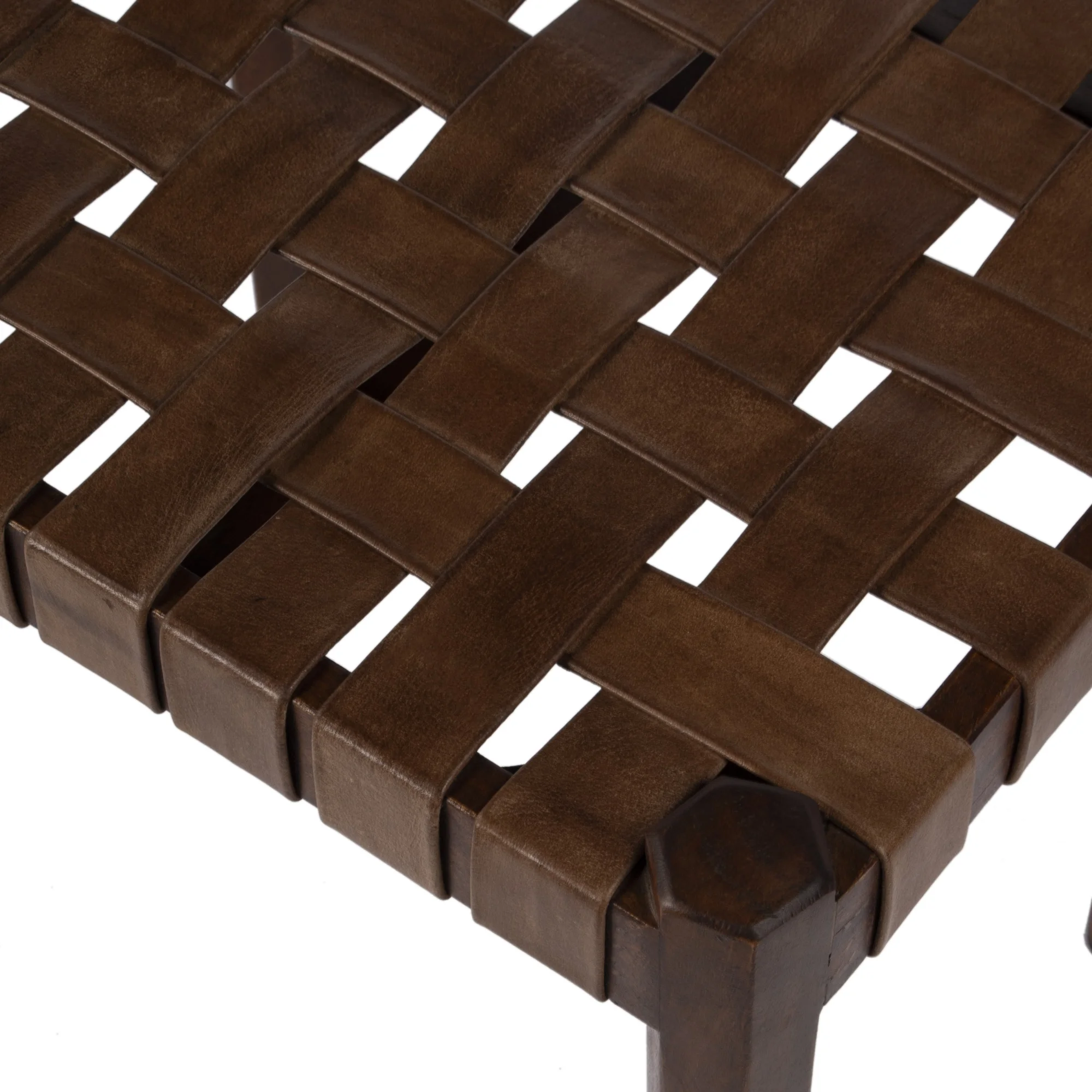 Butler Specialty Company Kerry Leather Woven Stool - Brown