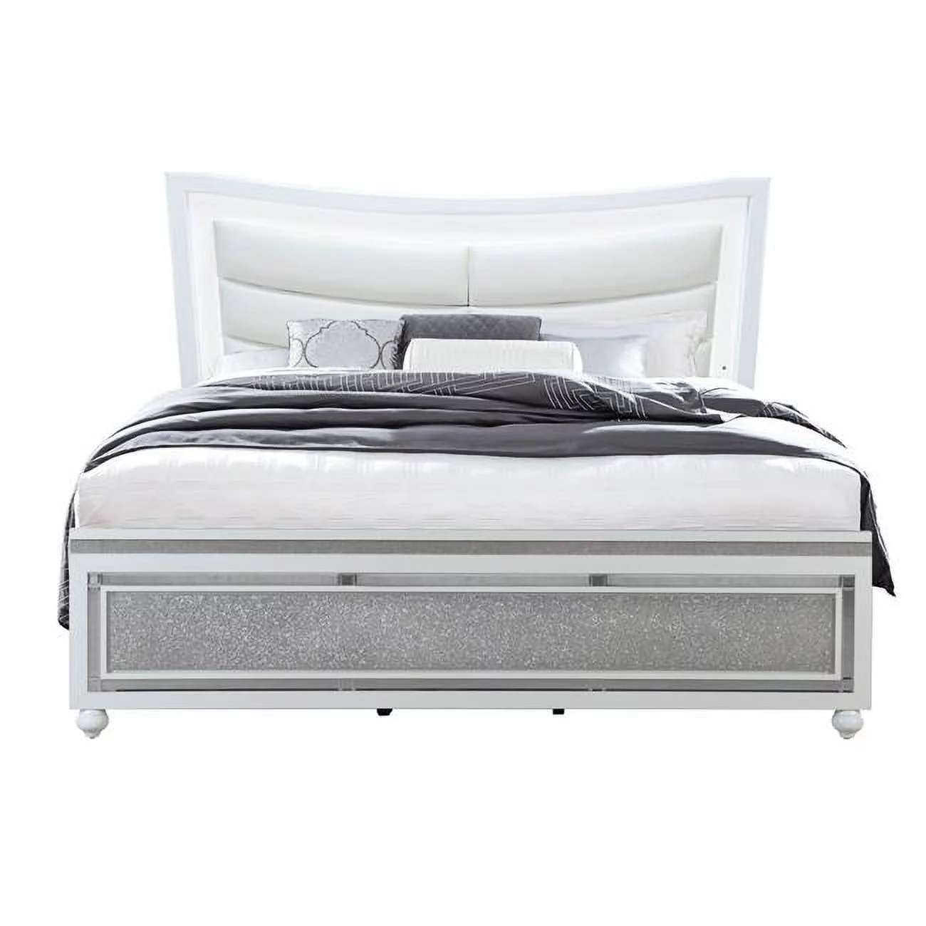 Global Furniture USA Collete White King Bed with Led Lighting