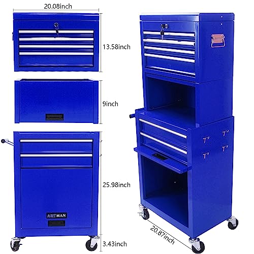5-Drawer Tool Cart on Wheels, Rolling Tool Chest Storage, Trolley Organizer for Garage, Warehouse, Workshop, Repair Shop (5 Large Drawers-29.3