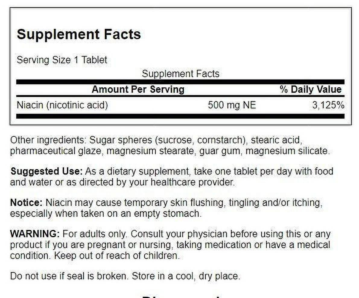 Swanson Niacin - Sustained Release 500 mg 90 Tabs 2 Pack