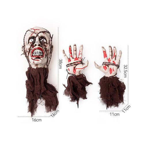 Halloween Lighted Zombie Groundbreaker Decorations,Scary Realistic Vampire with Lighted Eyes Graveyard Decor for Outdoor Yard Garden Lawn Haunted House,Glowing Zombie Decoration (C)