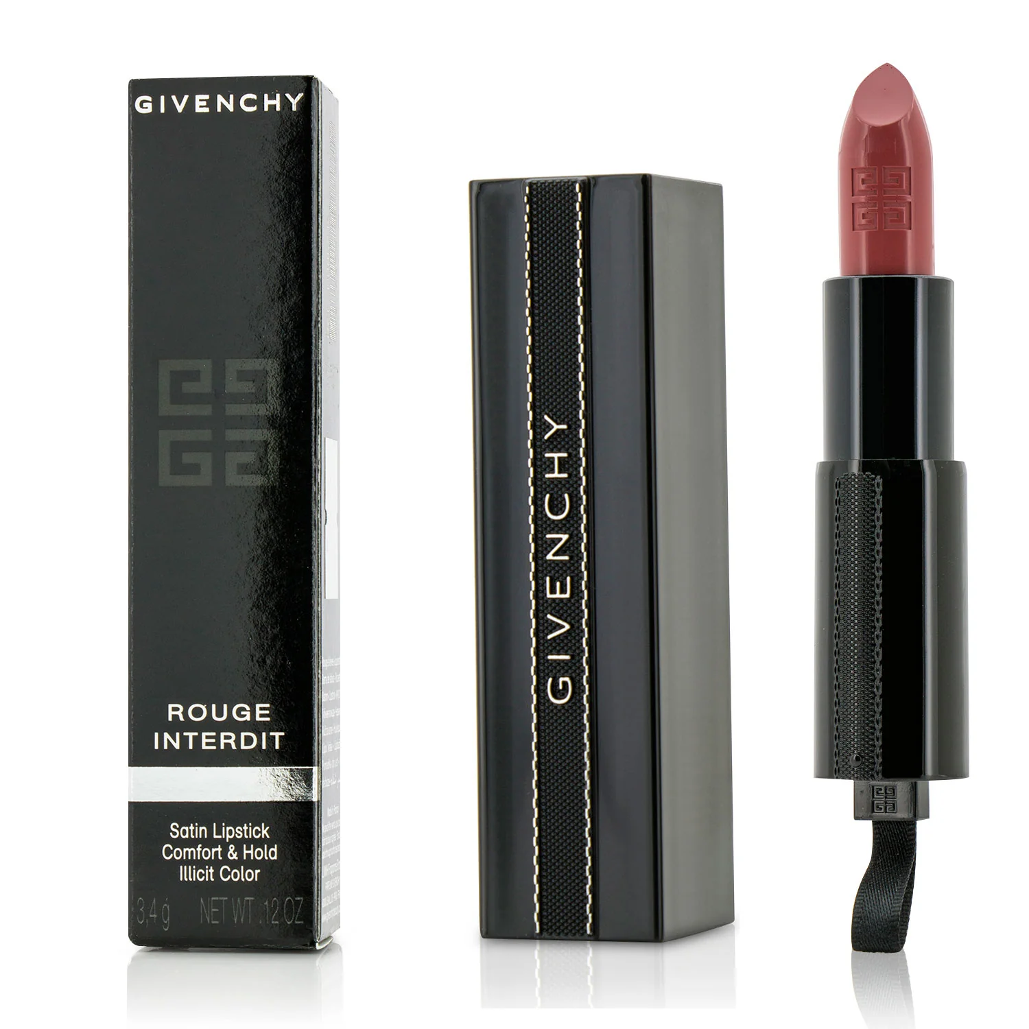 Givenchy Rouge Interdit Satin Lipstick - # 12 Rouge Insomnie  3.4g/0.12oz