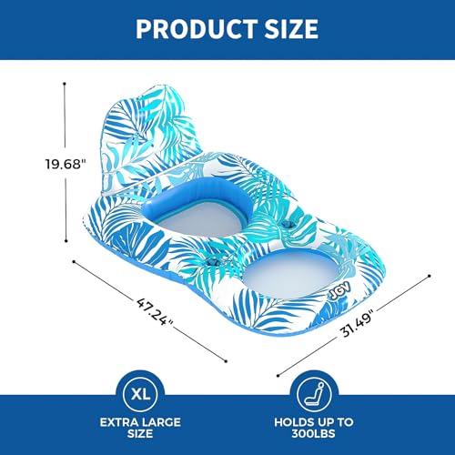 Pool Floats for Adults,Inflatable Chair Lounger Floaties with Drink Holder,Travel Pool Beach Lake Swim Inflatables Water Floating Rafts