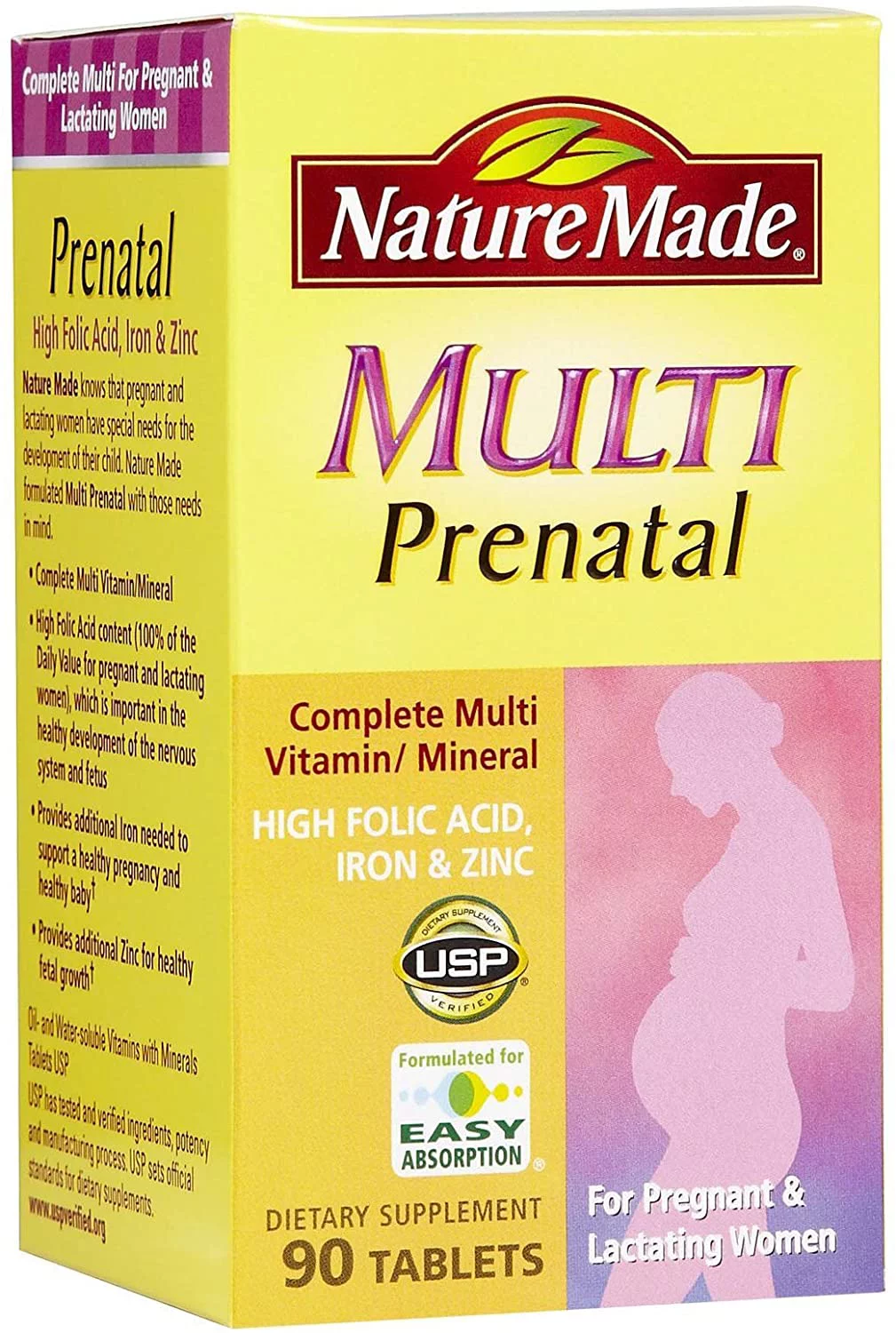 Nature Made Prenatal Multi Dietary Supplement , 90 Tablets ea (Pack of 2)