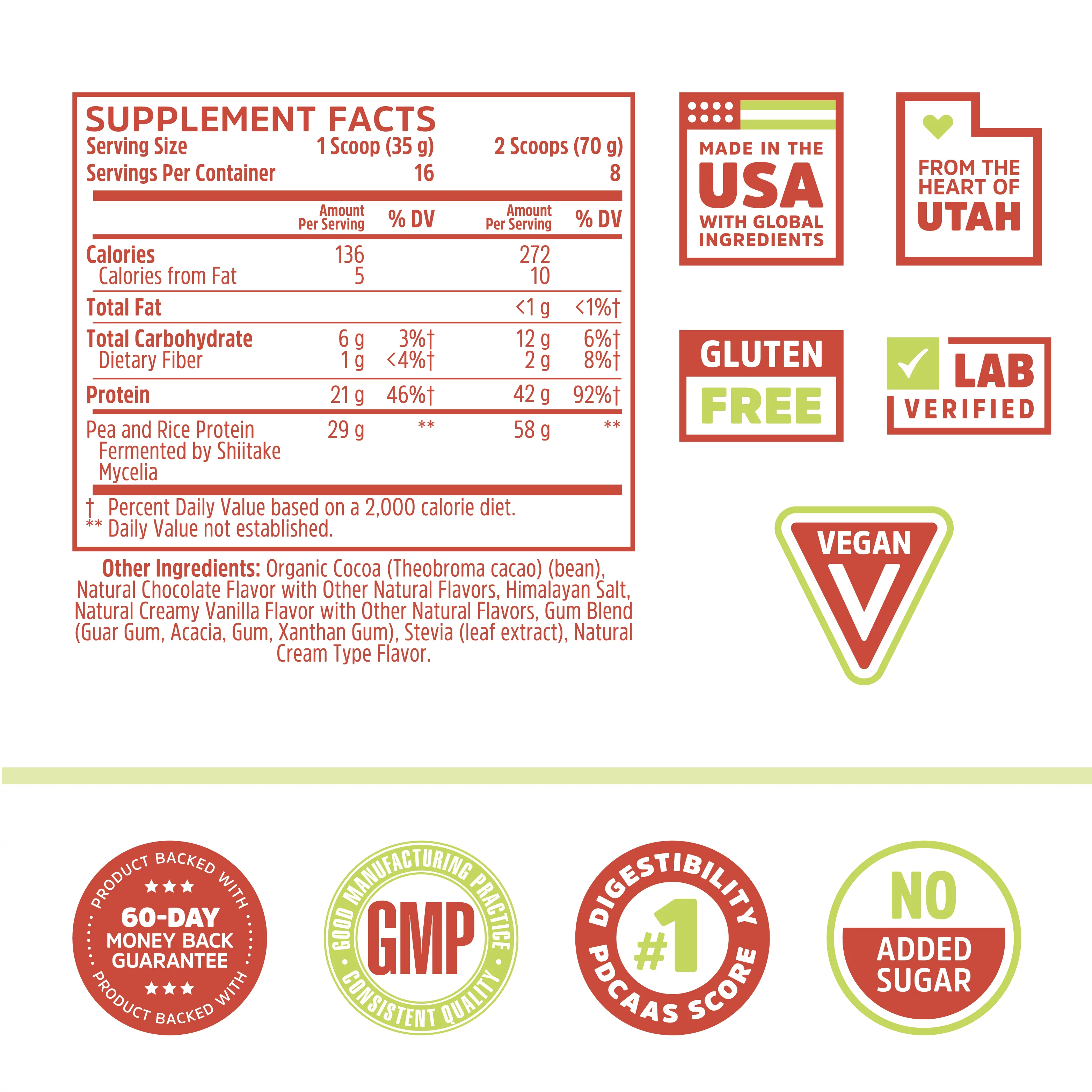 Zhou Nutrition Plant Complete Chocolate Protein | Easy to Digest | Muscle Recovery | 16 Servings