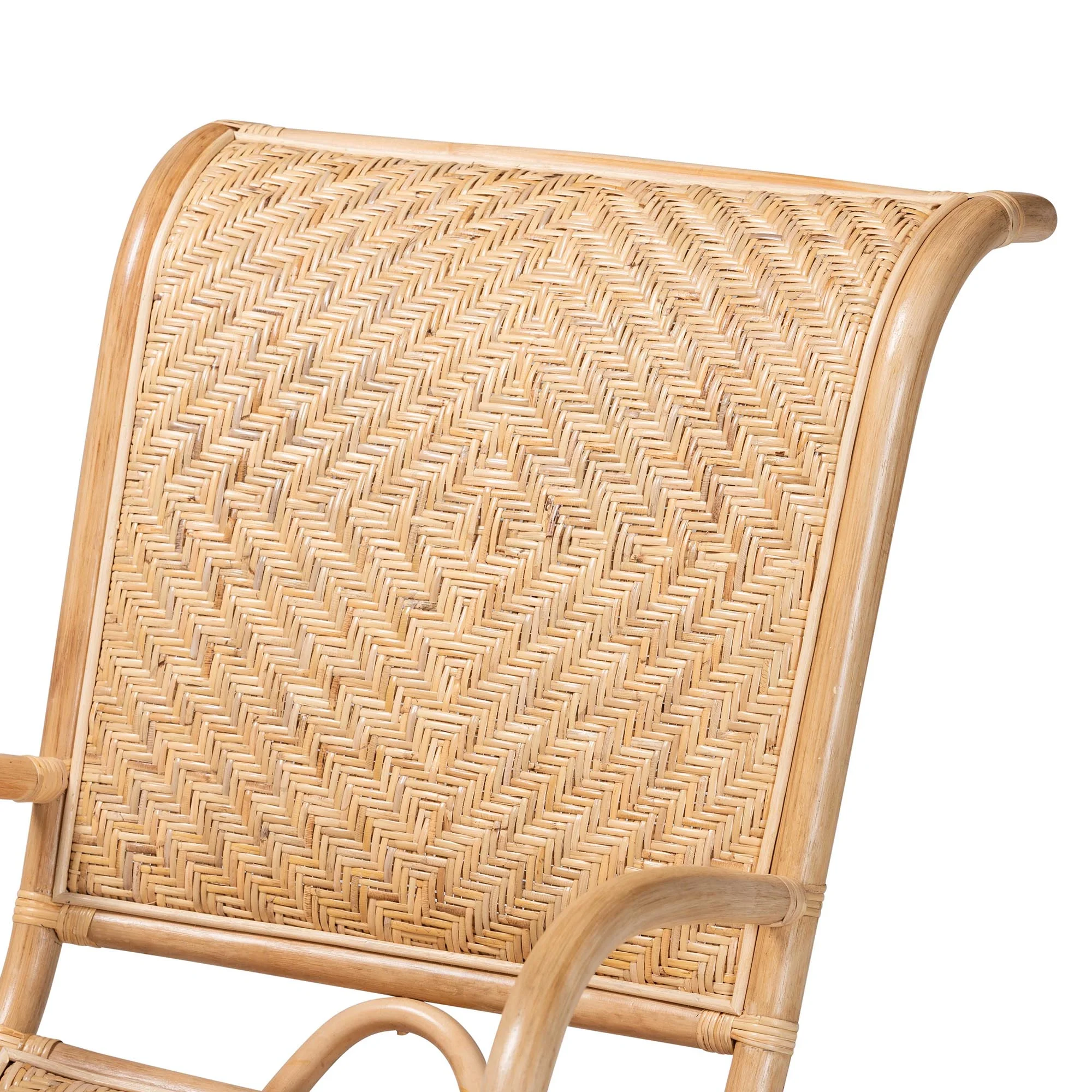 Baxton Studio Madura Modern Bohemian Natural Brown Rattan Lounge Chair