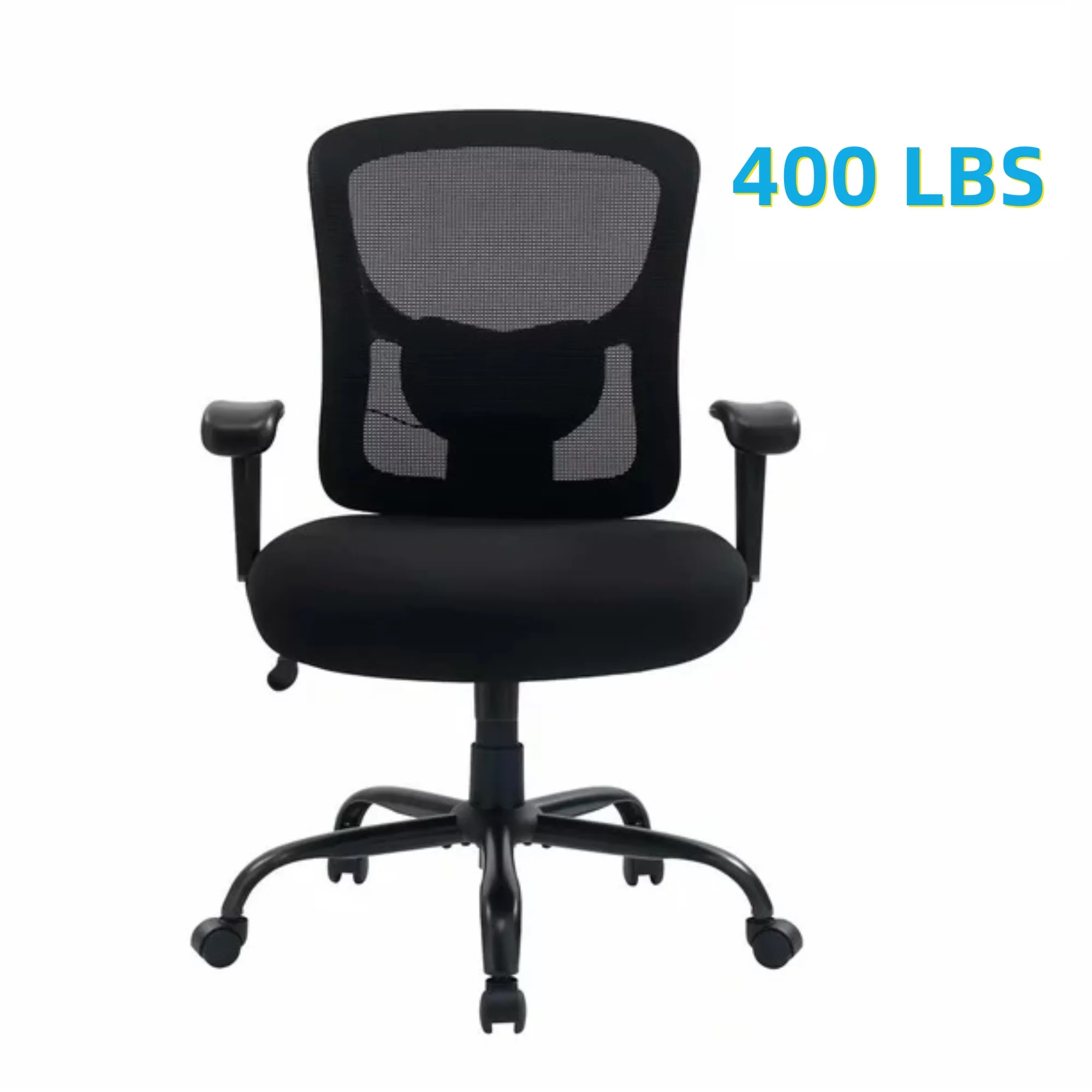 Home Office Chair, 8Hours Heavy Duty Design, Ergonomic Mid Back Cushion Lumbar Back Support, Computer Desk Chair, Big and Tall Chair, Adjustable Mesh Chair with Arms (Black)