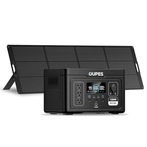 Oupes Exodus 1200 Portable Power Station 1200W (Surge 3600W), 992Wh LiFePO4 Solar Generator with Smart App Control, UPS, 140W USB-C, for Outdoor & Emergency Backup
