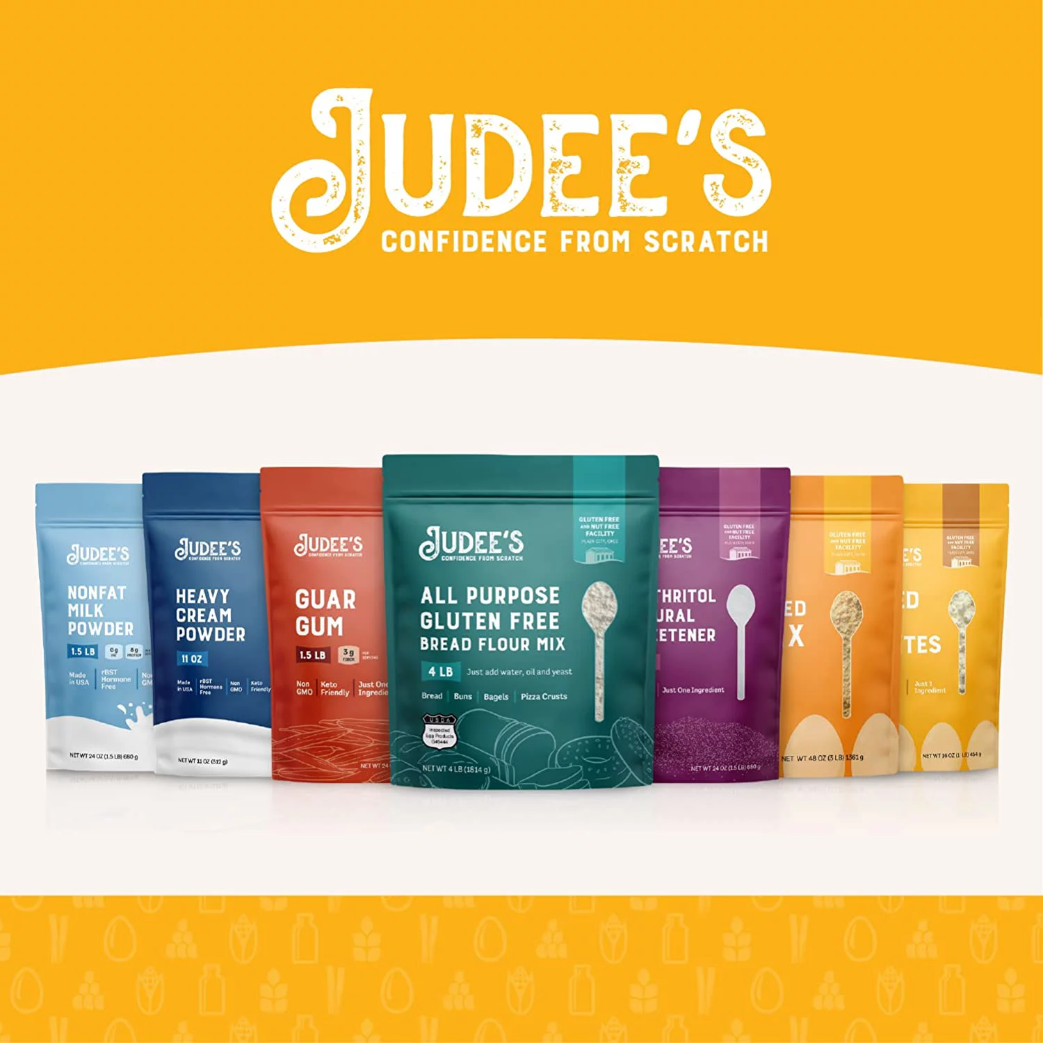 Judee’s Dried Egg White Protein Powder 8 oz - Pasteurized, USDA Certified, 100% Non-GMO, Gluten-Free & Nut-Free - Just One Ingredient - Made in USA - Use in Baking - Make Whipped Egg Whites