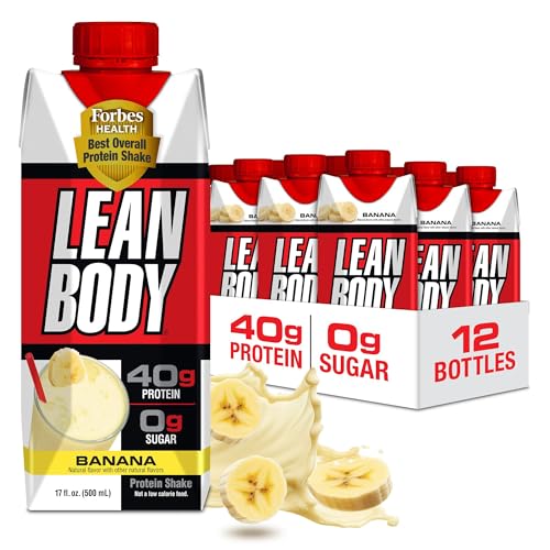 Labrada Lean Body Ready-to-Drink Strawberry Protein Shake, 40g Protein, Whey Blend, 0 Sugar, Gluten Free, 22 Vitamins & Minerals, 17 Ounce (Recyclable Carton & Lid - Pack of 12) LABRADA