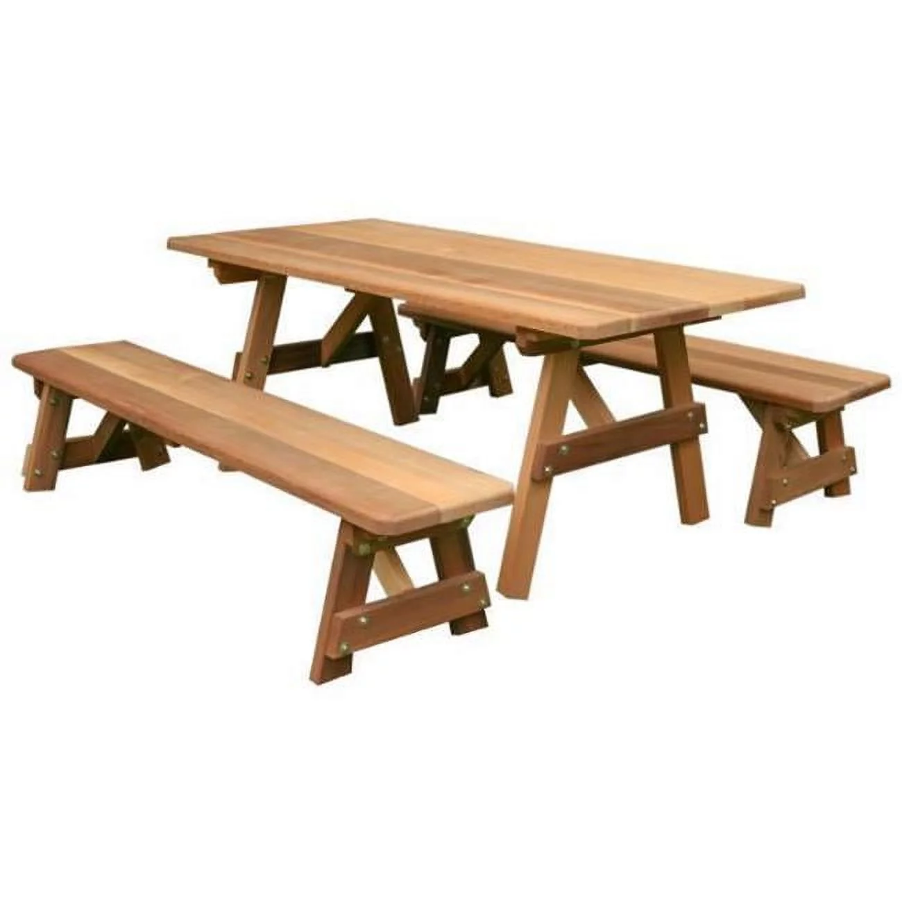 Creekvine Designs  27 in. Wide 5 ft. Classic Family Red Cedar Picnic Table with 5 ft. 2 Benches