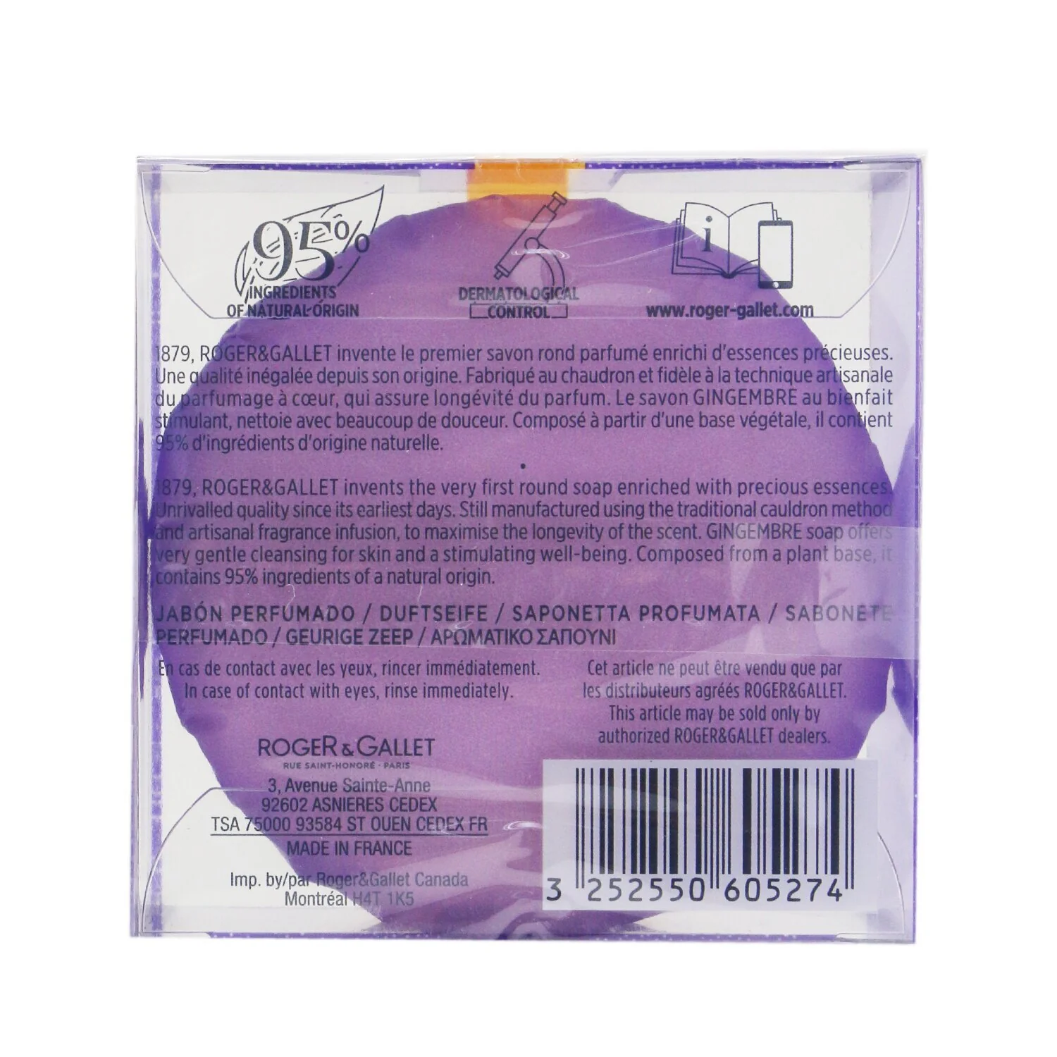 Roger & Gallet Gingembre (Ginger) Perfumed Soap  100g/3.5oz