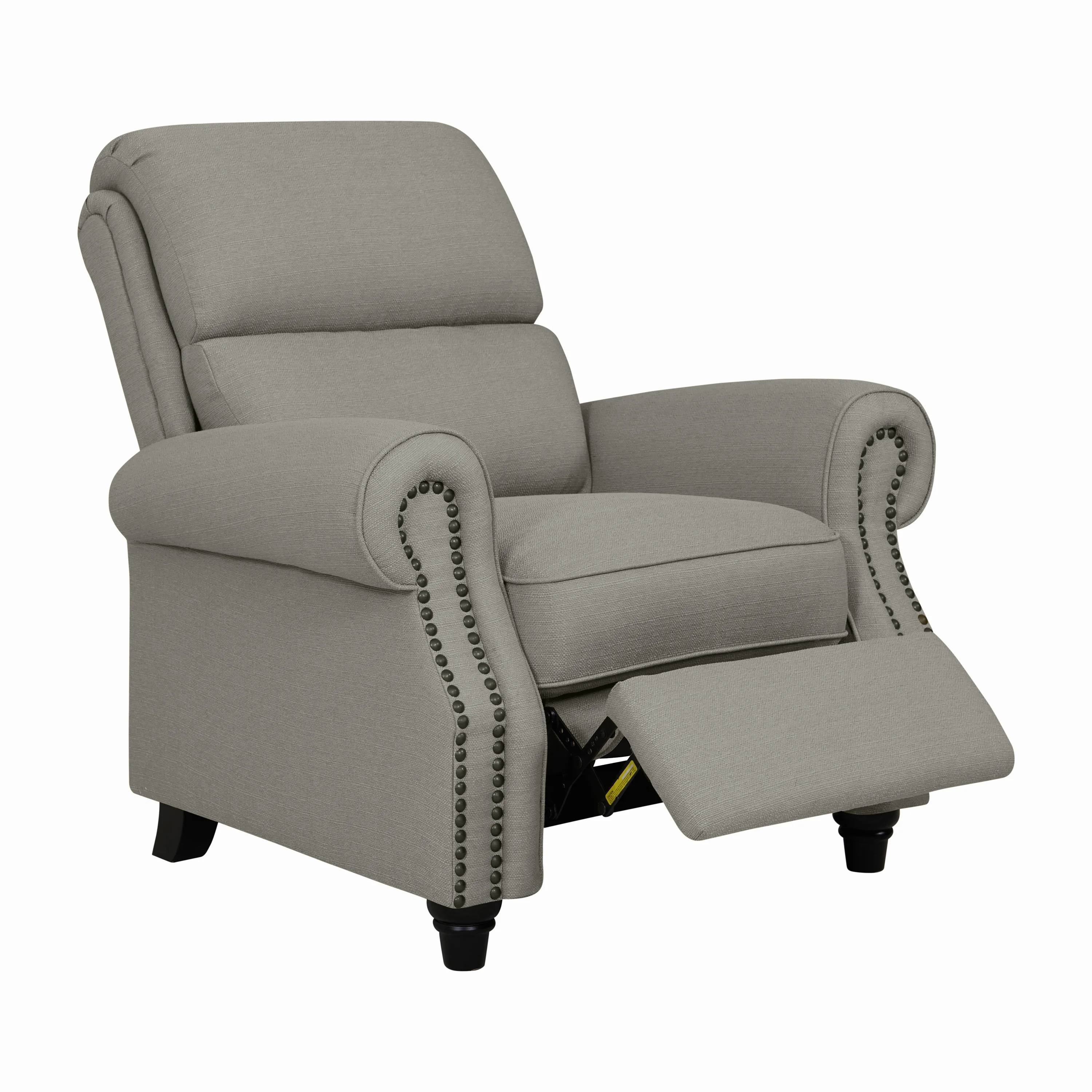 Homesvale Push Back Standard Recliner Chair, Dove Gray Linen