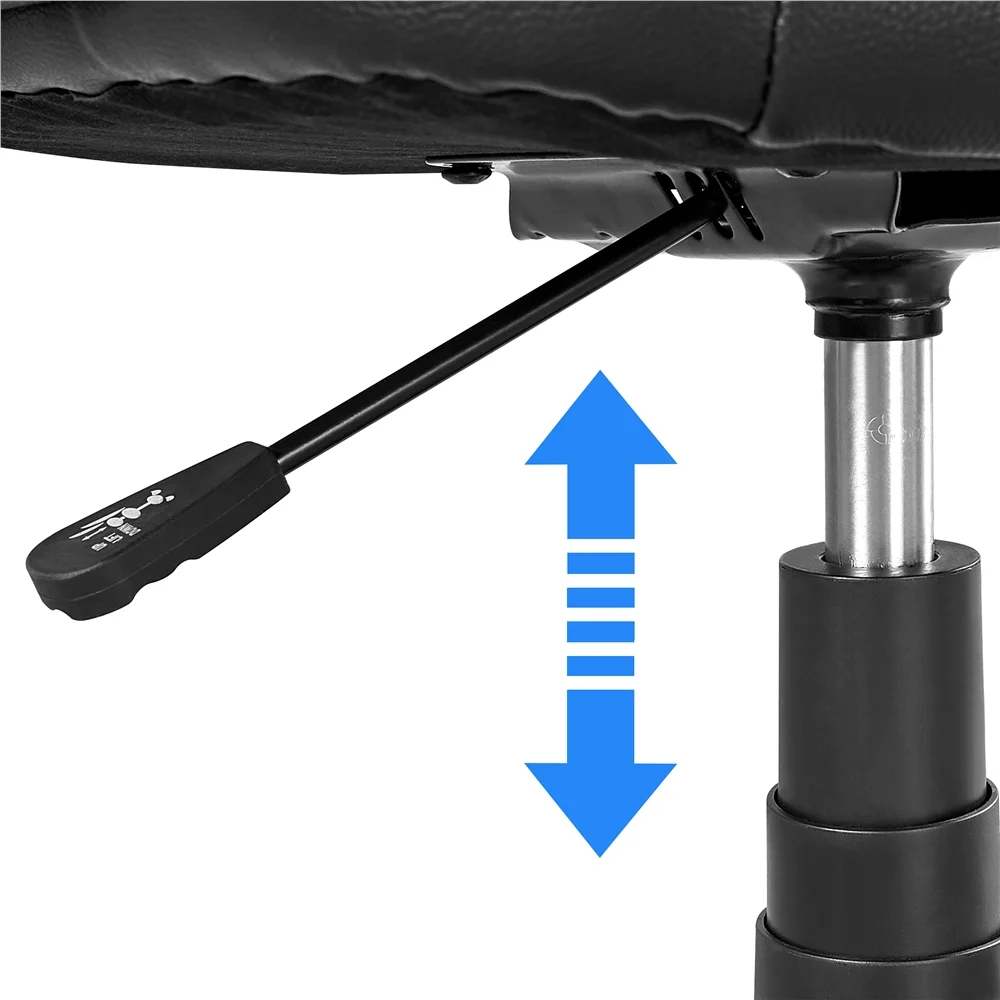 Yaheetech Adjustable Office Chair Swivel Chair Executive Artificial Leather Computer Chair 360°Rolling with wheels Ergonomic Essential Desk Chair with armrest