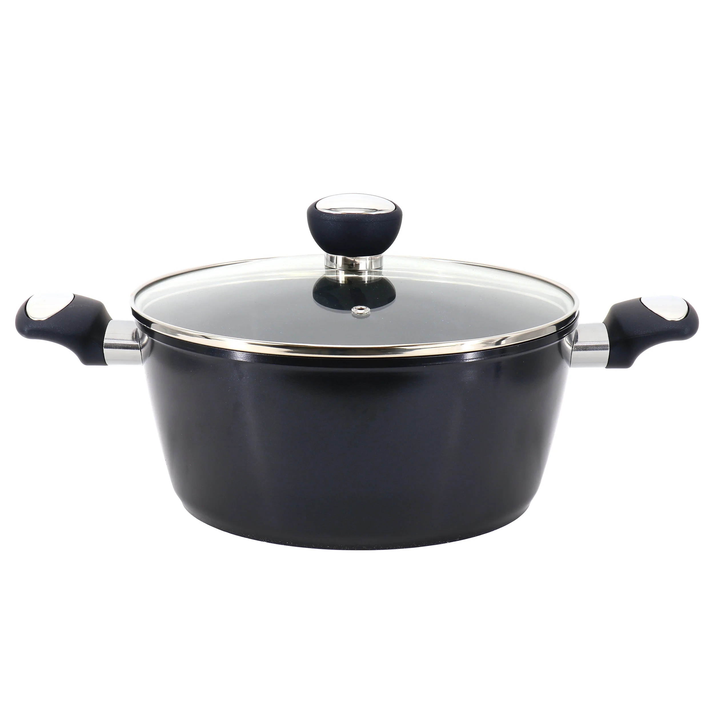 Oster Hawke 4.2 Quart Ceramic Nonstick Aluminum Dutch Oven with Lid in Dark Blue