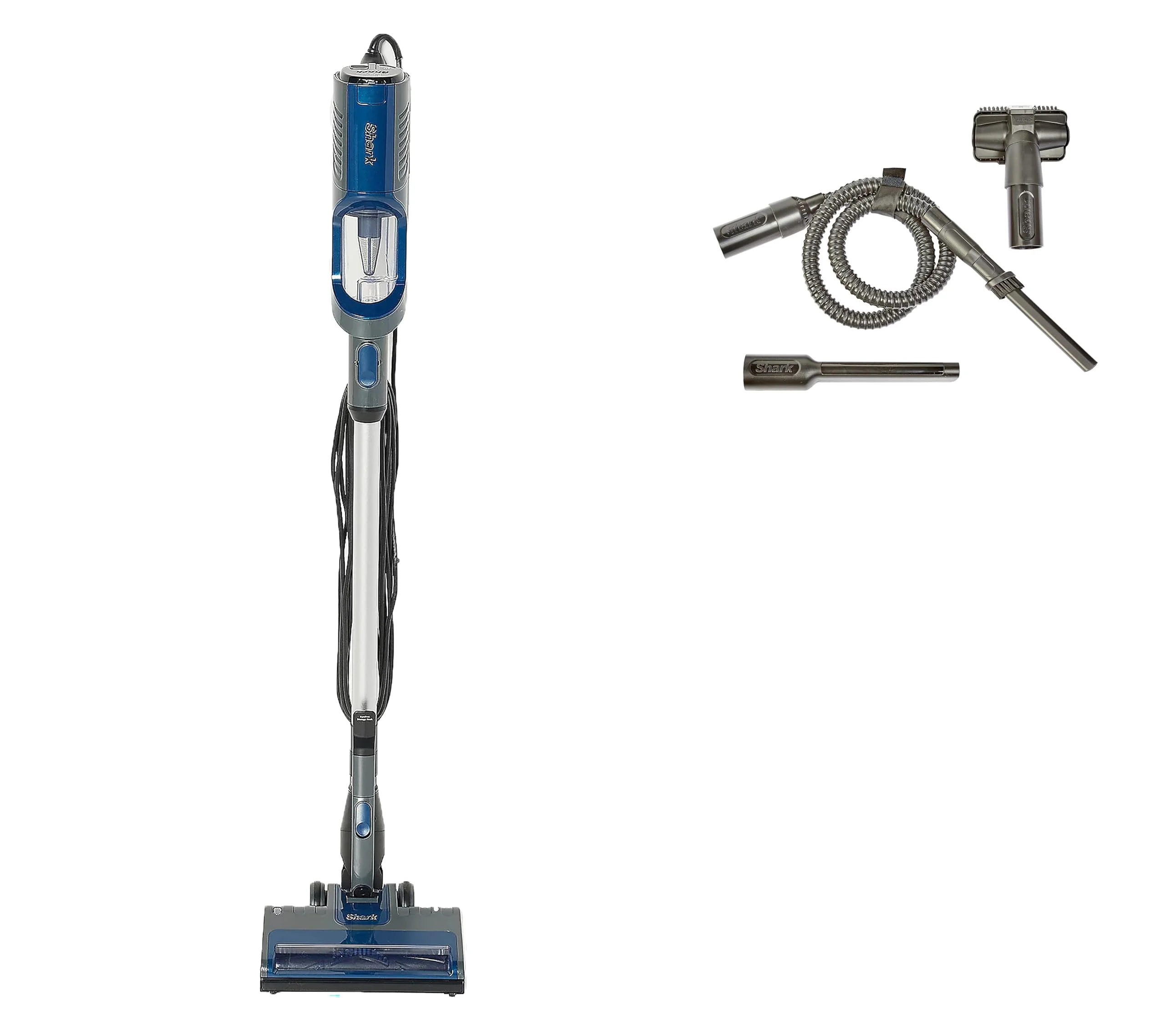 Restored Shark QS101Q Ultralight HyperVelocity Corded Stick/Handheld Vacuum, with Pet Multi-Tool, Crevice Tool, and Precision Duster, Navy Blue (Factory ) (Refurbished)