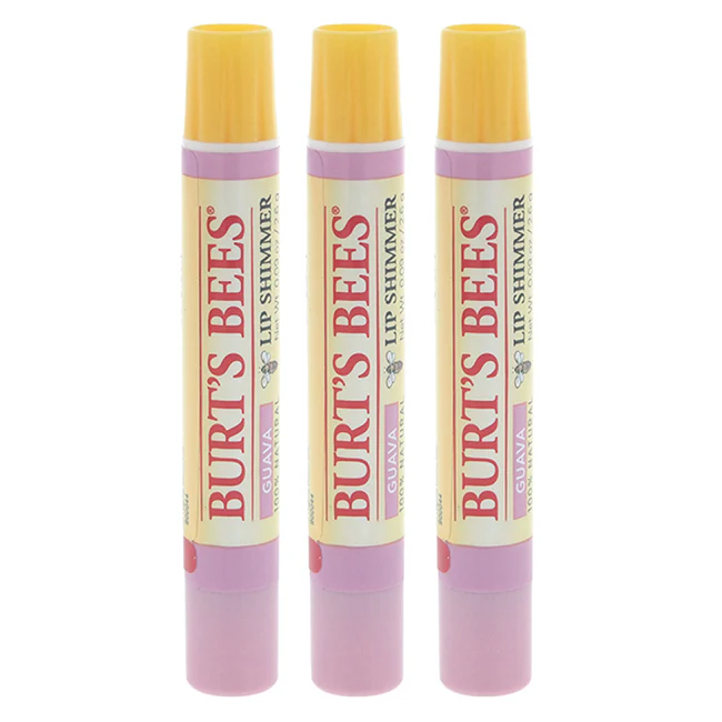 Burts Bees Lip Shimmer - Guava by Burts Bees for Women - 0.09 oz Lip Shimmer - Pack of 3