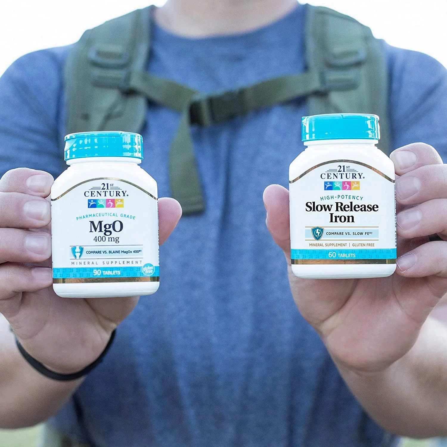 21st Century Slow Release Iron High Potency Gluten-Free 60ct, 5-Pack