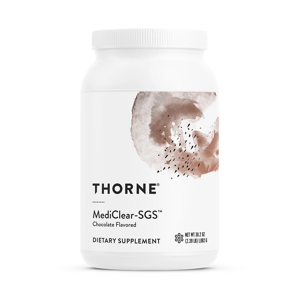 Thorne MediClear SGS, Foundational Support, Eliminate Environmental and Dietary Toxins, Rice and Pea Protein-Based Drink Powder with a Complete Multivitamin-Mineral Profile, Chocolate, 38.2 Oz