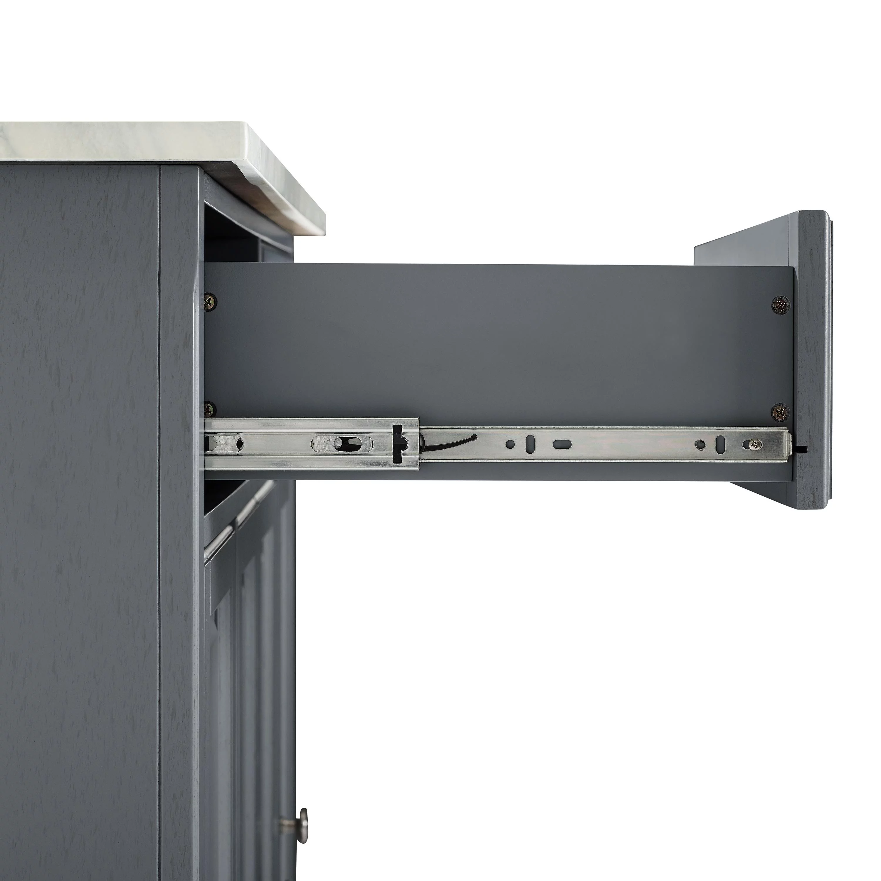 Crosley Furniture Avery Wood/Faux Marble Top Kitchen Island in Gray