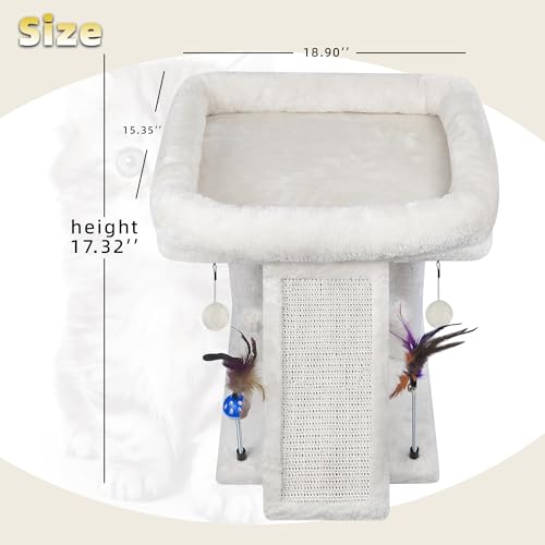 TWDEPART Cat Tree Tower with Cat Scratching Post for Indoor Cats, Activity Centre Climbing Tree with Scratching Board and Playful Toy Balls, Grey