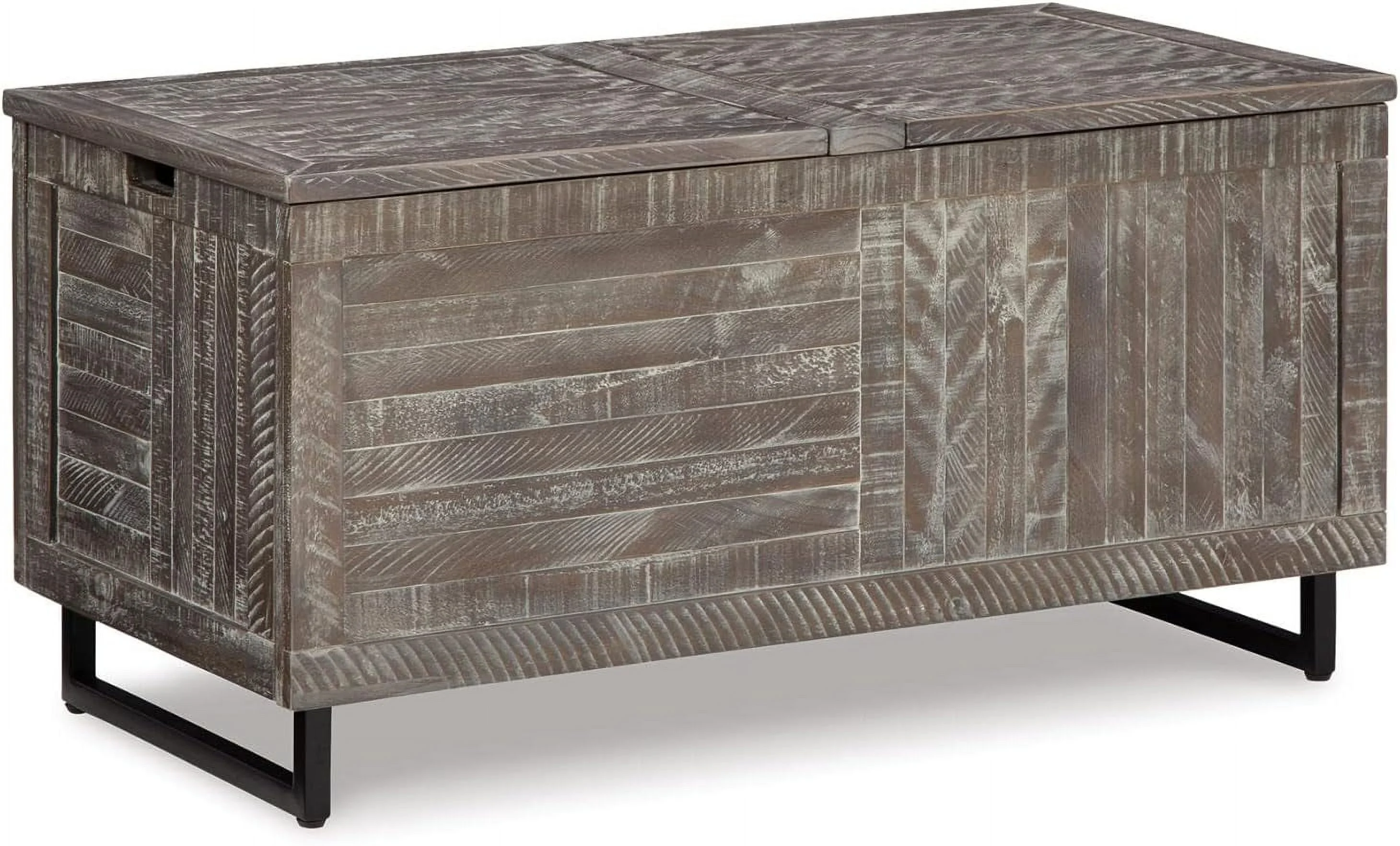 WANHUI Coltport Storage Trunk or Coffee Table, Distressed Gray