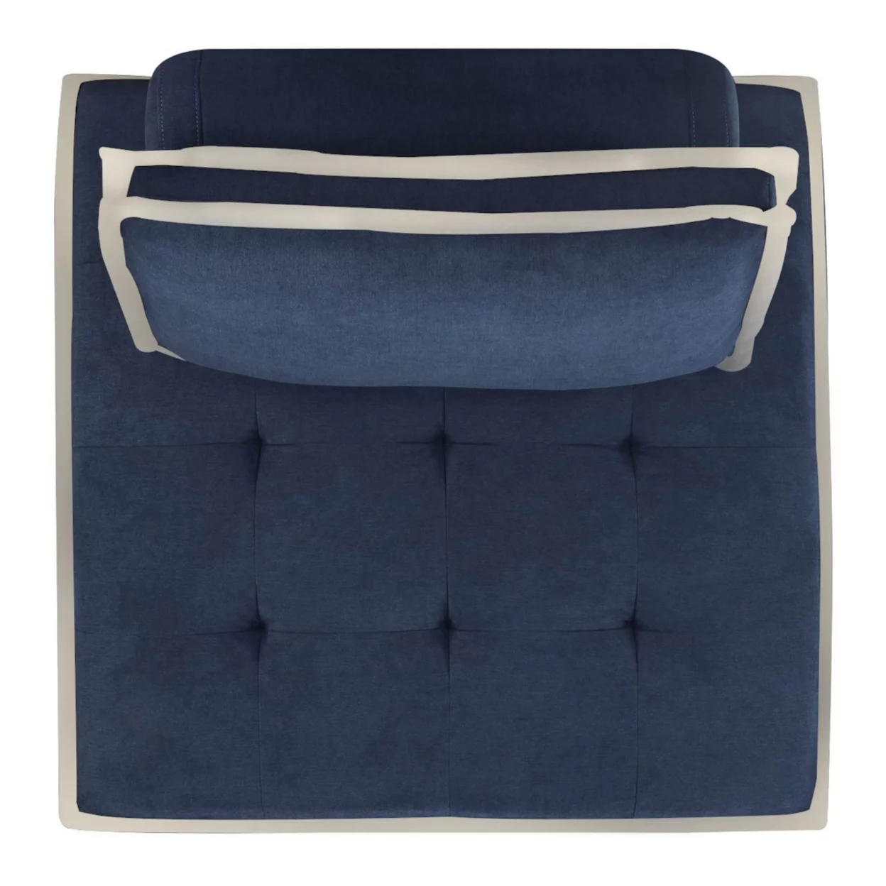 Pixie Navy Blue And Cream Fabric Modular Sectional Seating Armless Accent Chair