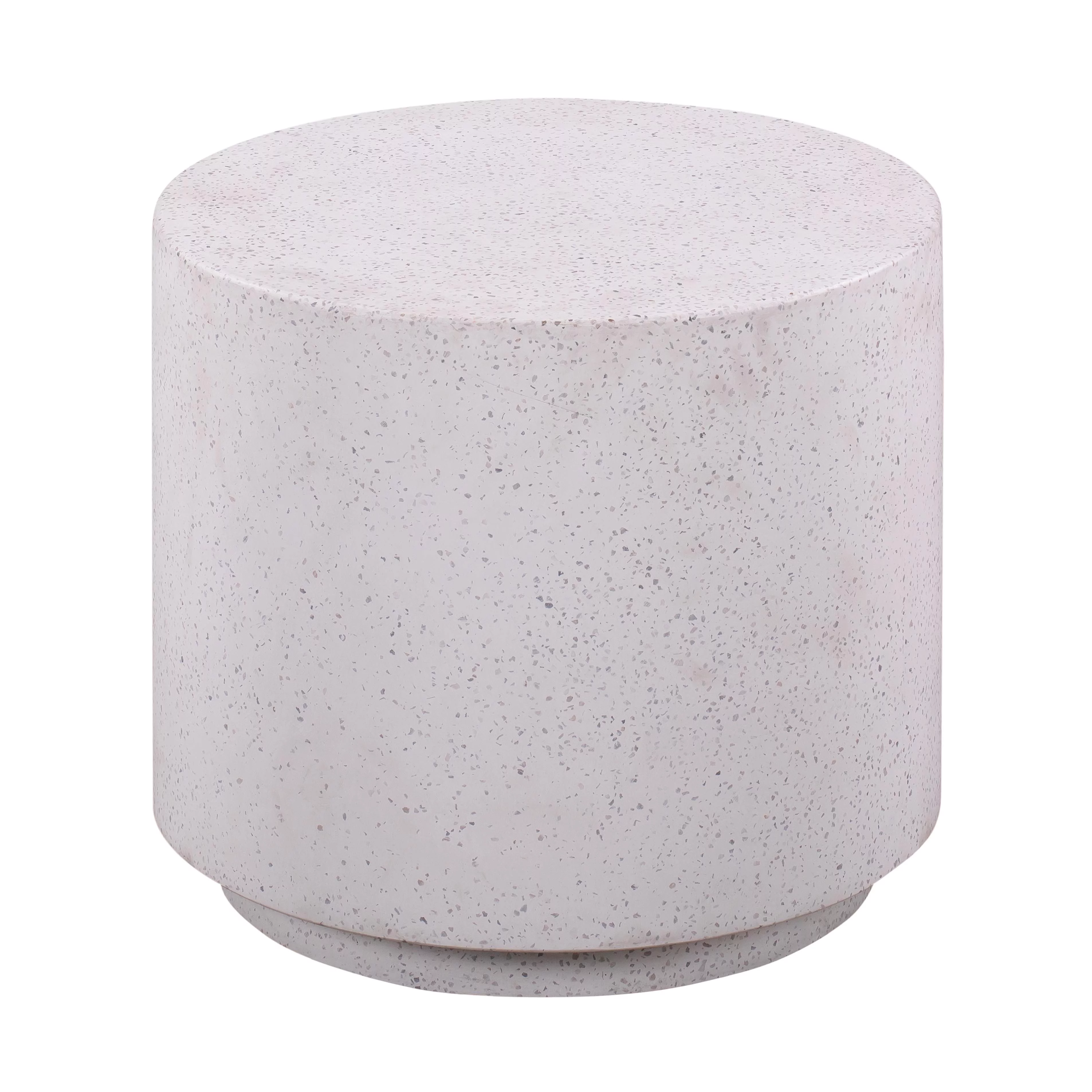 TOV Furniture Terrazzo Round Light Speckled Concrete Side Table