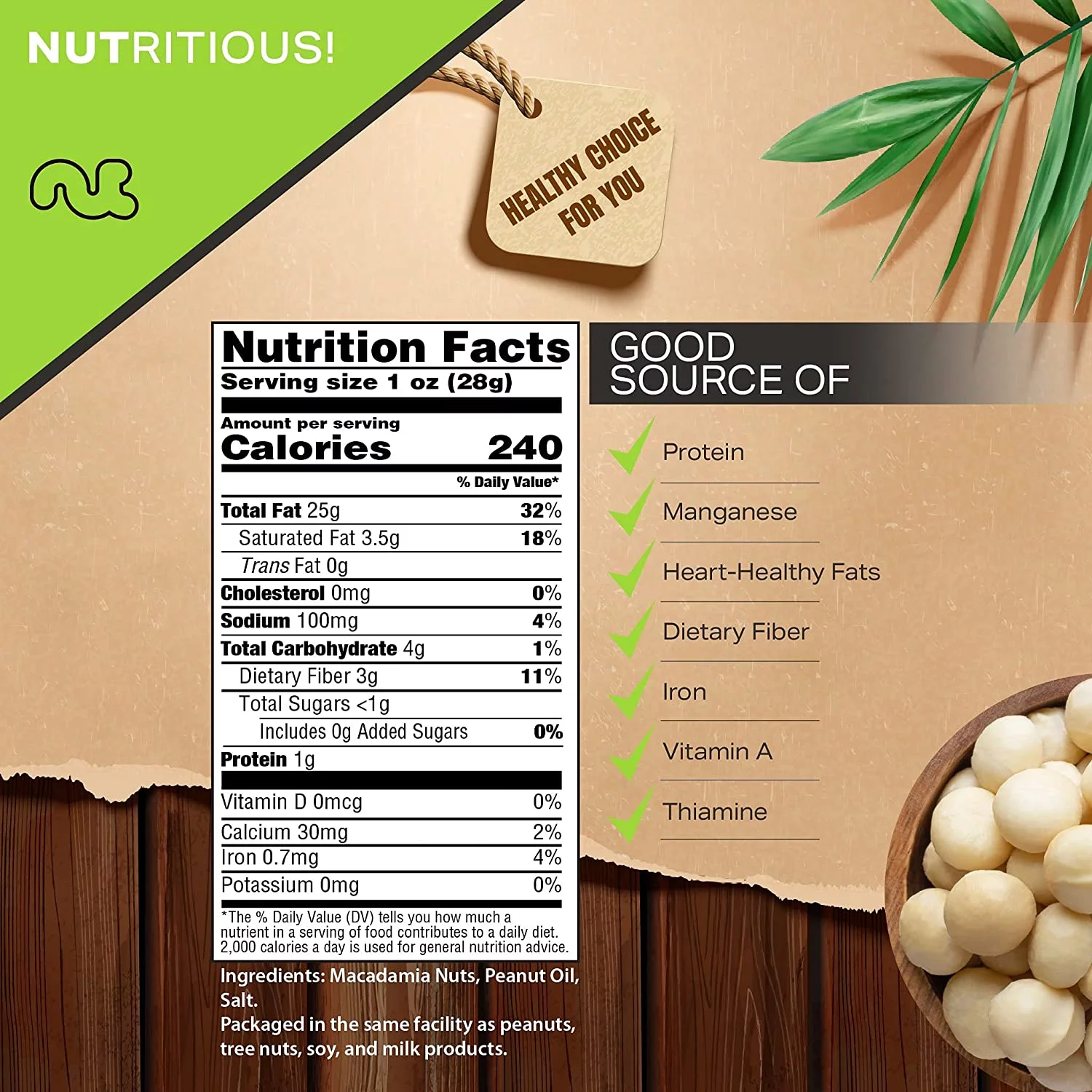 Macadamia Nuts Freshly Roasted & Salted (16oz - 1 lbs) by Nut Cravings