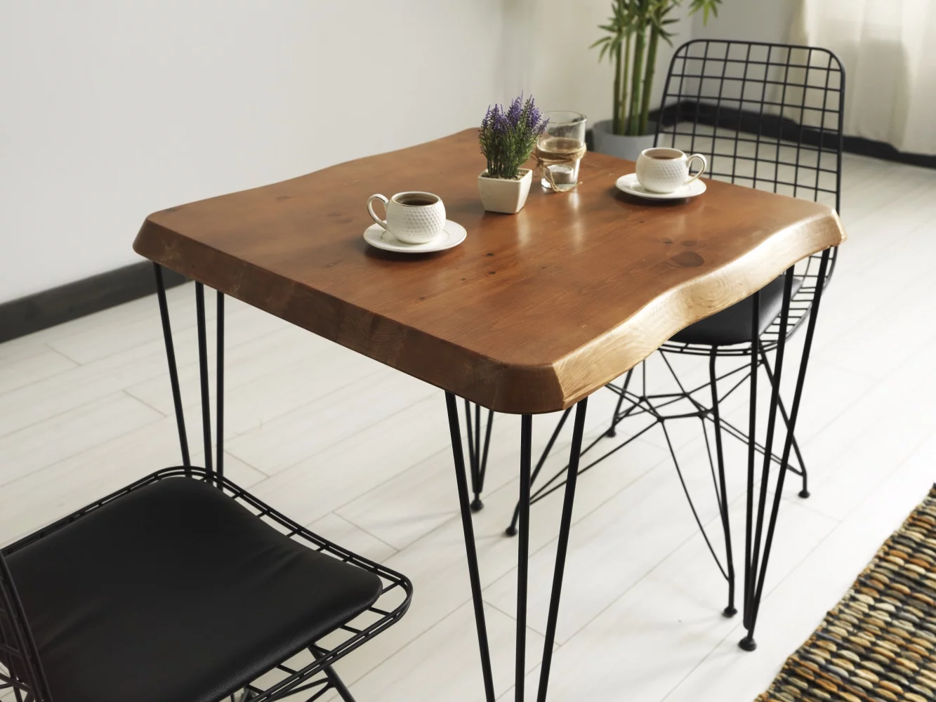 Zamboli Dining Room Table 28'' Solid wood Dining room table, Metal Legs Table