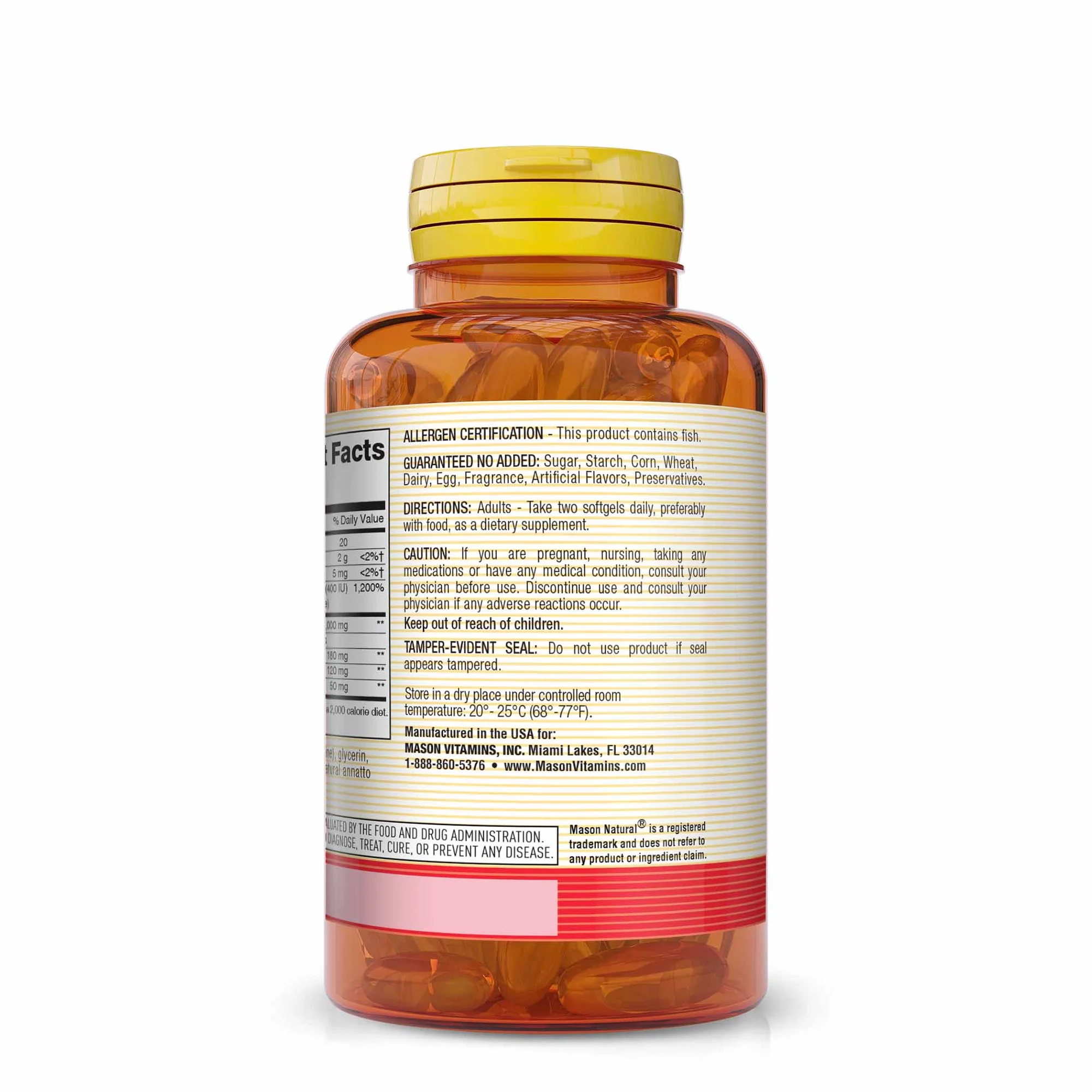 (3 pack) Mason Heart Trio: Co Q10, Vit E & Fish Oil - Boosts Heart Health, 60 Soft Gels.