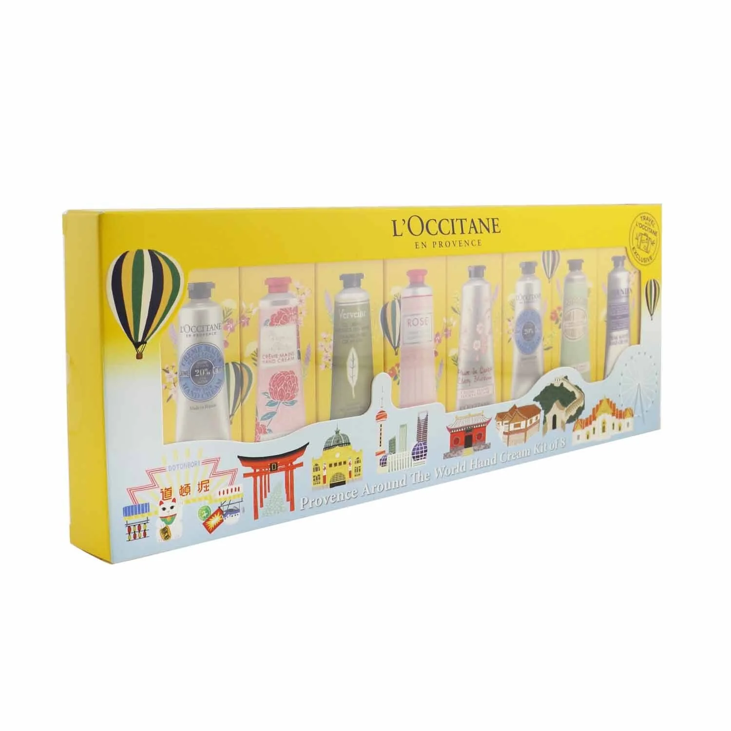 L'Occitane Provence Around The World Hand Cream Kit Of 8: (2xShea Butter + 1x Rose, Cherry Blossom, Lavender, Peony, Almond, Verbena) 30ml/1oz  8x30ml/1oz