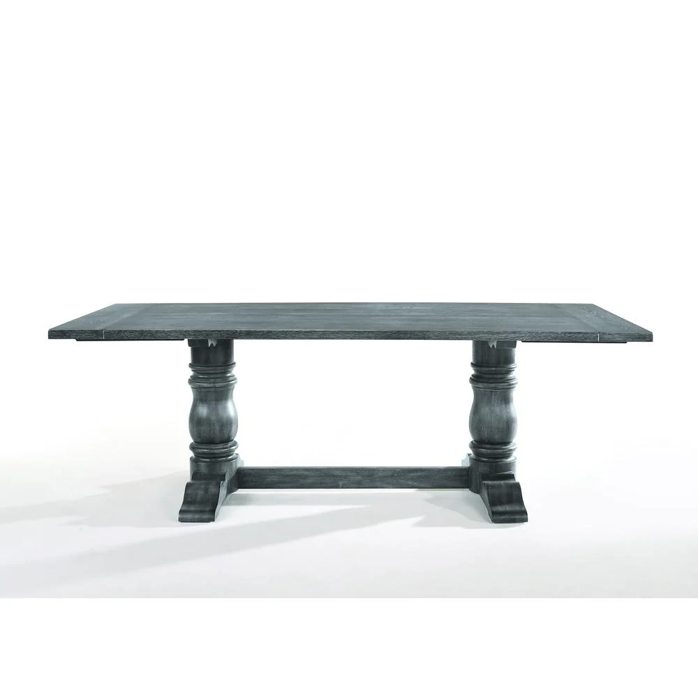 Acme Furniture Leventis II Rectangular Dining Table in Weathered Gray