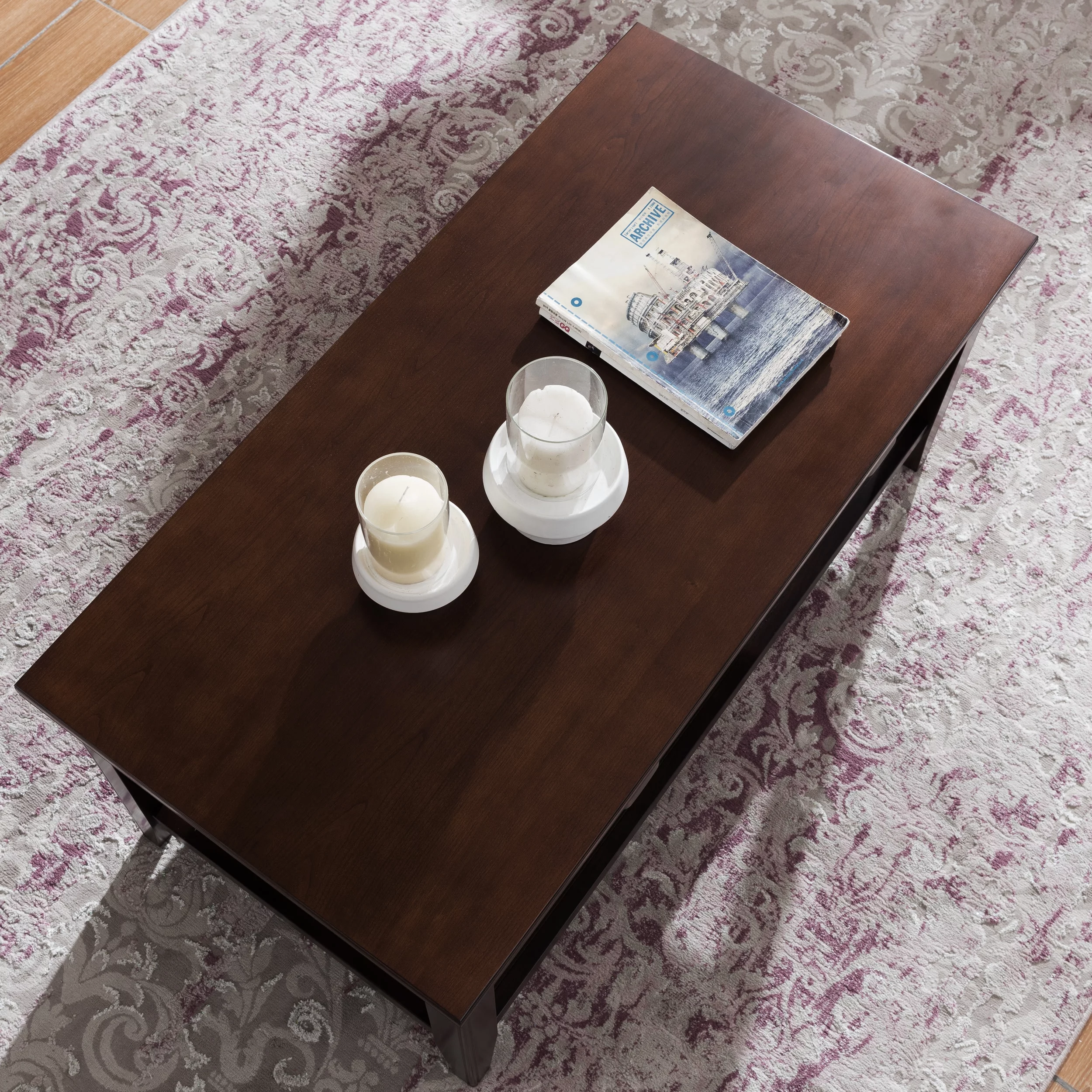 Laurent Coffee Table in Chocolate Cherry
