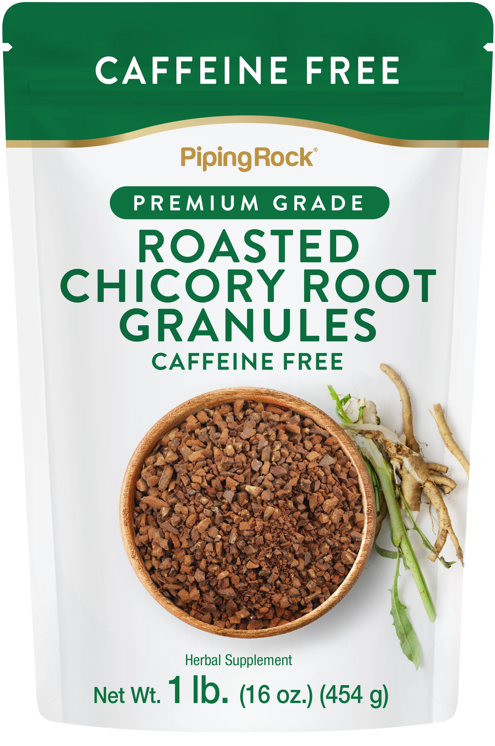 Roasted Chicory Root Granules 1lb | Coffee Alternative | Prepare Like Tea | Caffeine Free | by Piping Rock