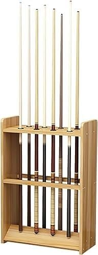 Teak Billiard Cue Rack Stand - Holds 8 Pool Cues, Space-Saving Design, Easy Installation, Ideal for Home, Clubs & Billiard Halls - Durable Cue Holder