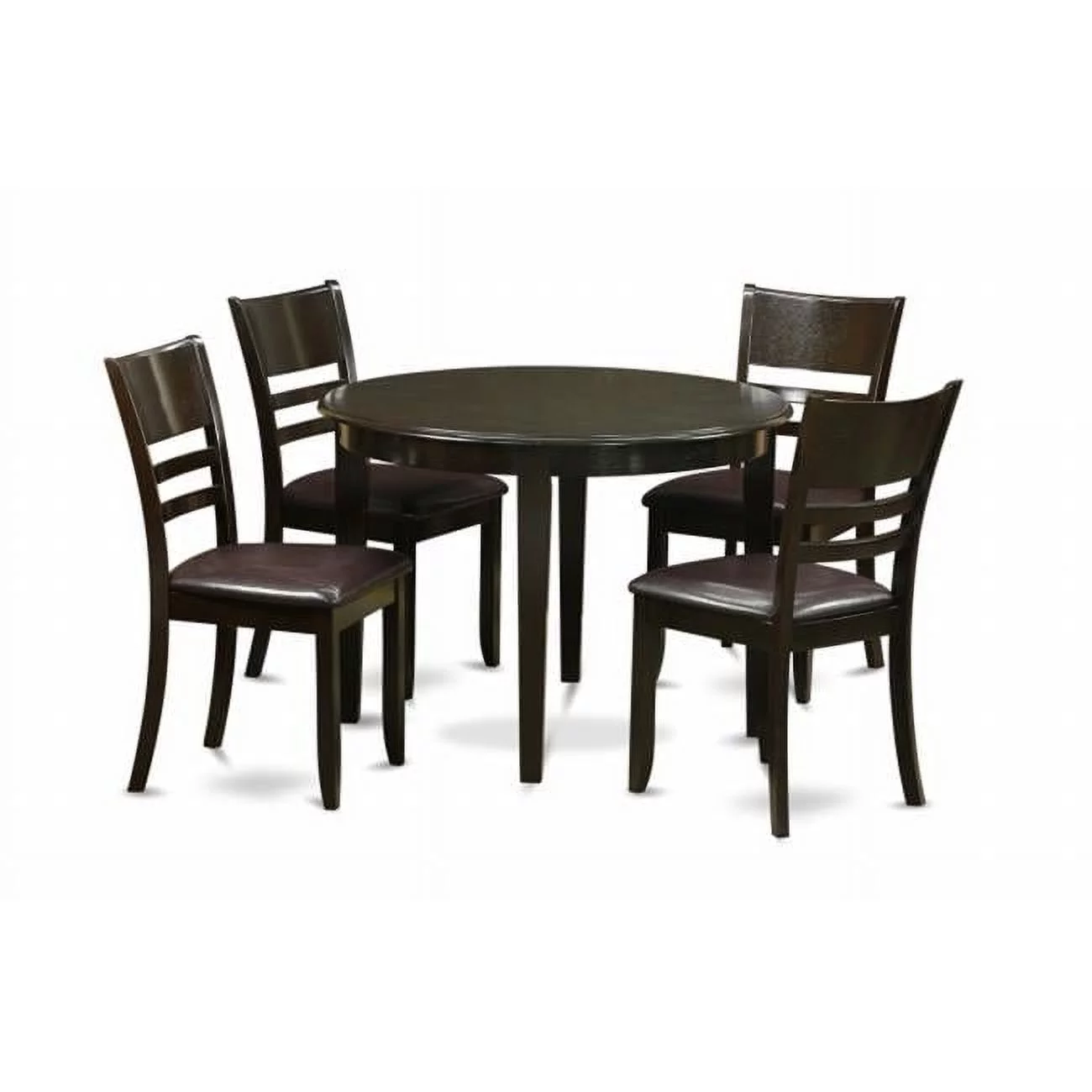 East West Furniture  5 Piece Small Kitchen Table Set-Kitchen Dining Nook and 4 Kitchen Chairs - Cappuccino