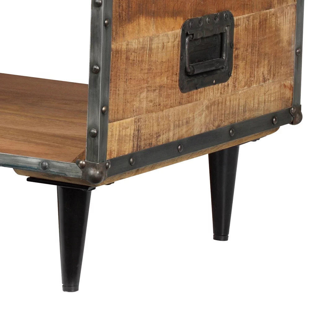 ExBrite Solid Wood Coffee Table ,Rustic Oak 24'' W X 46'' H X 19''