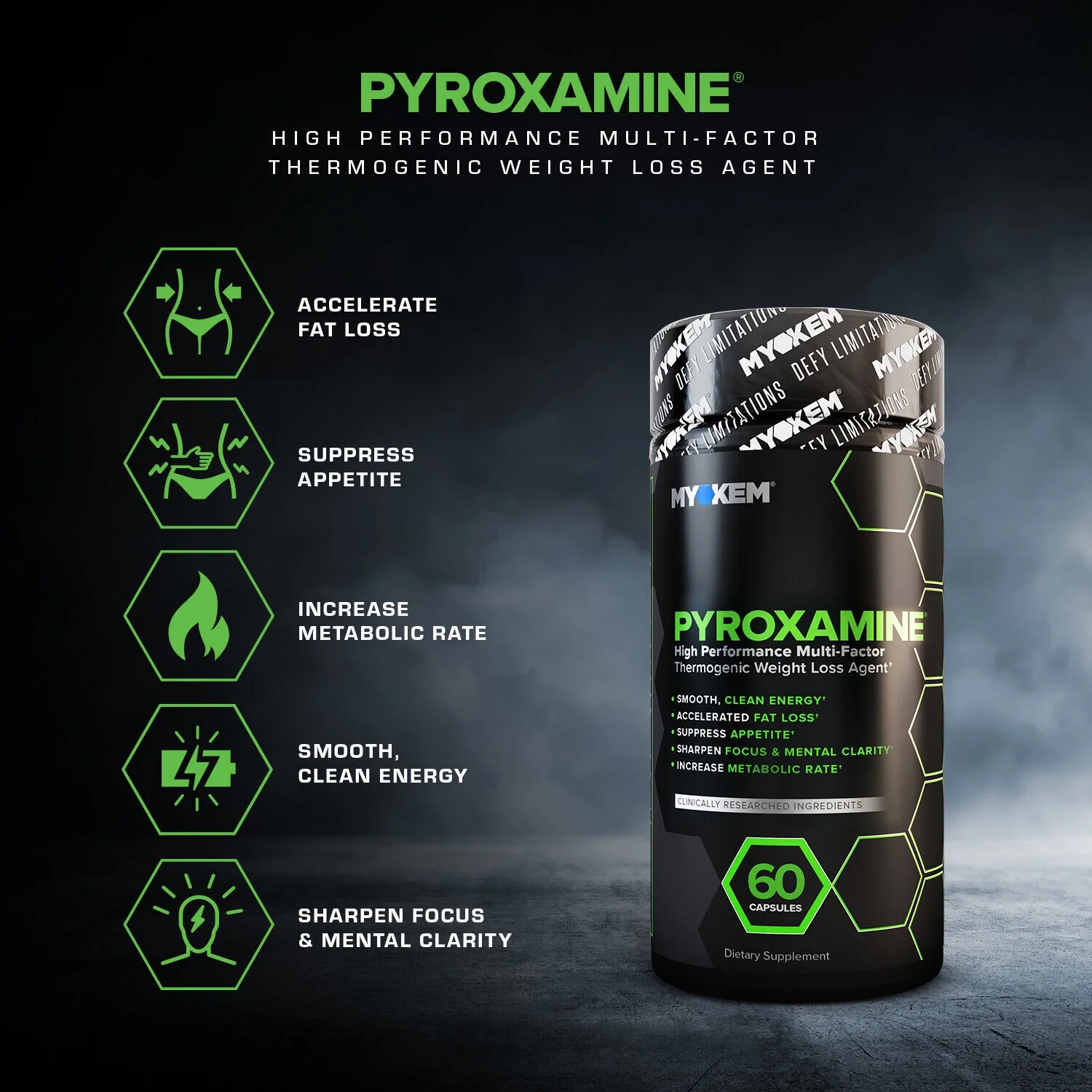 PYROXAMINE Professional Strength Fat Burner Weight Loss Diet Pill Supplement 60 Capsules