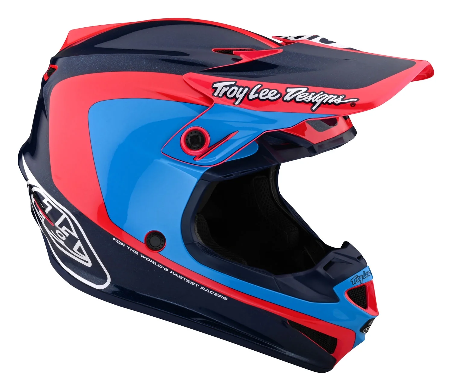 Troy Lee Designs SE4 Polyacrylite MIPS Corsa Navy Cyan Helmet