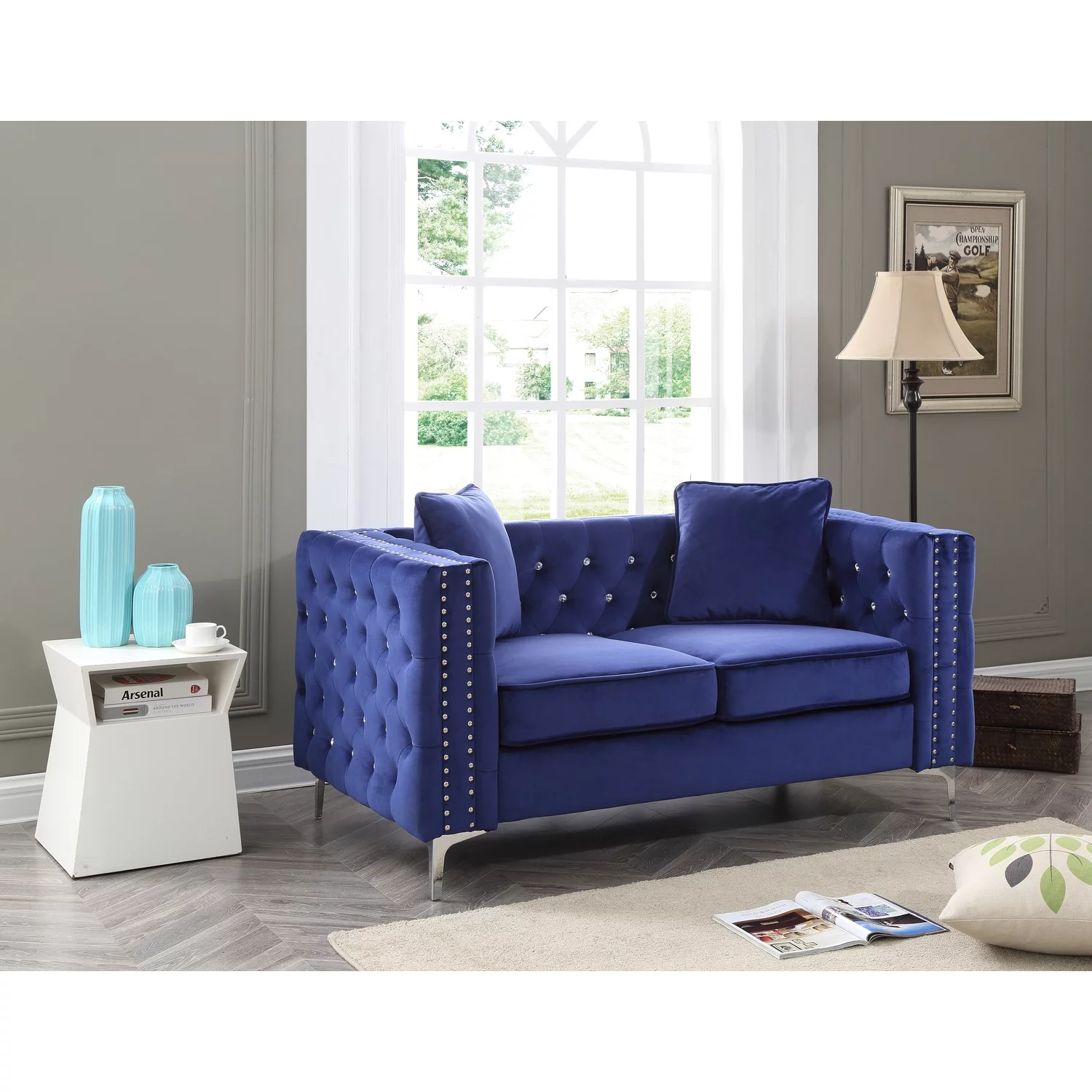 Maykoosh Country Cottage G829A-L Loveseat , BLUE